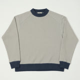 Jackman JM7200 Waffle Midneck Sweatshirt - Grey/Navy