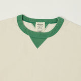 Jackman Long Sleeve Dotsume Rib T-Shirt - Ivory/Green