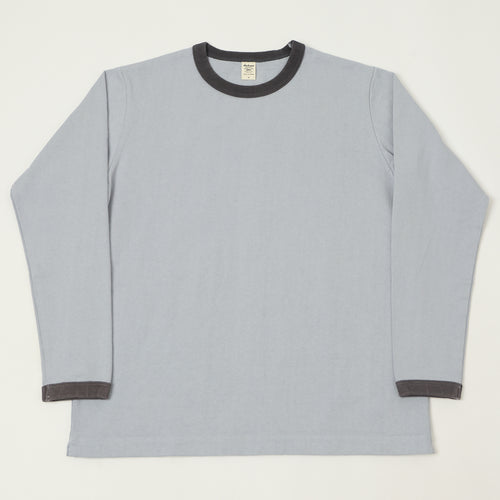 Jackman Long Sleeve Dotsume T-Shirt - Dusk Blue/Grey