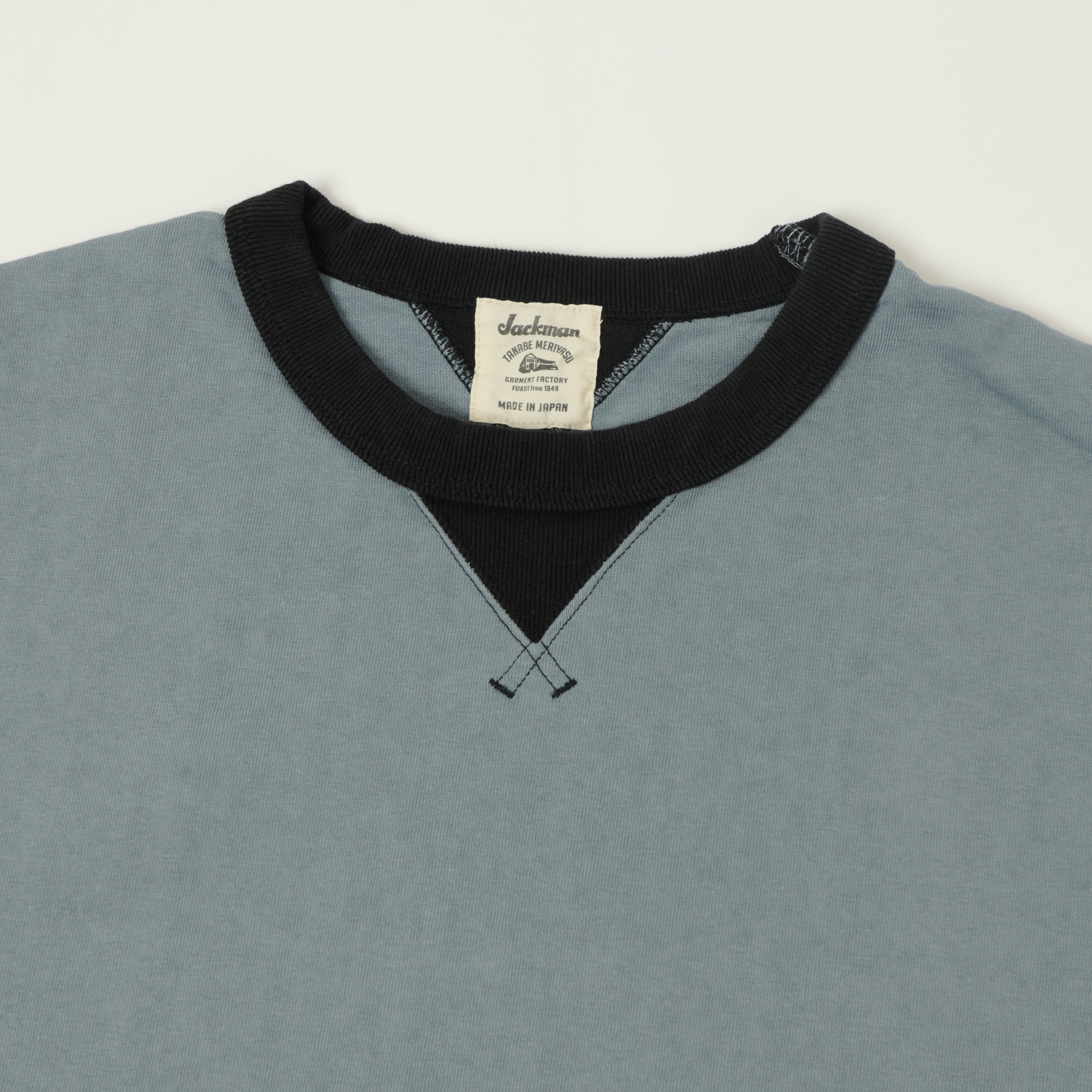 Jackman Long Sleeve Dotsume T-Shirt - Wolf Grey/Black