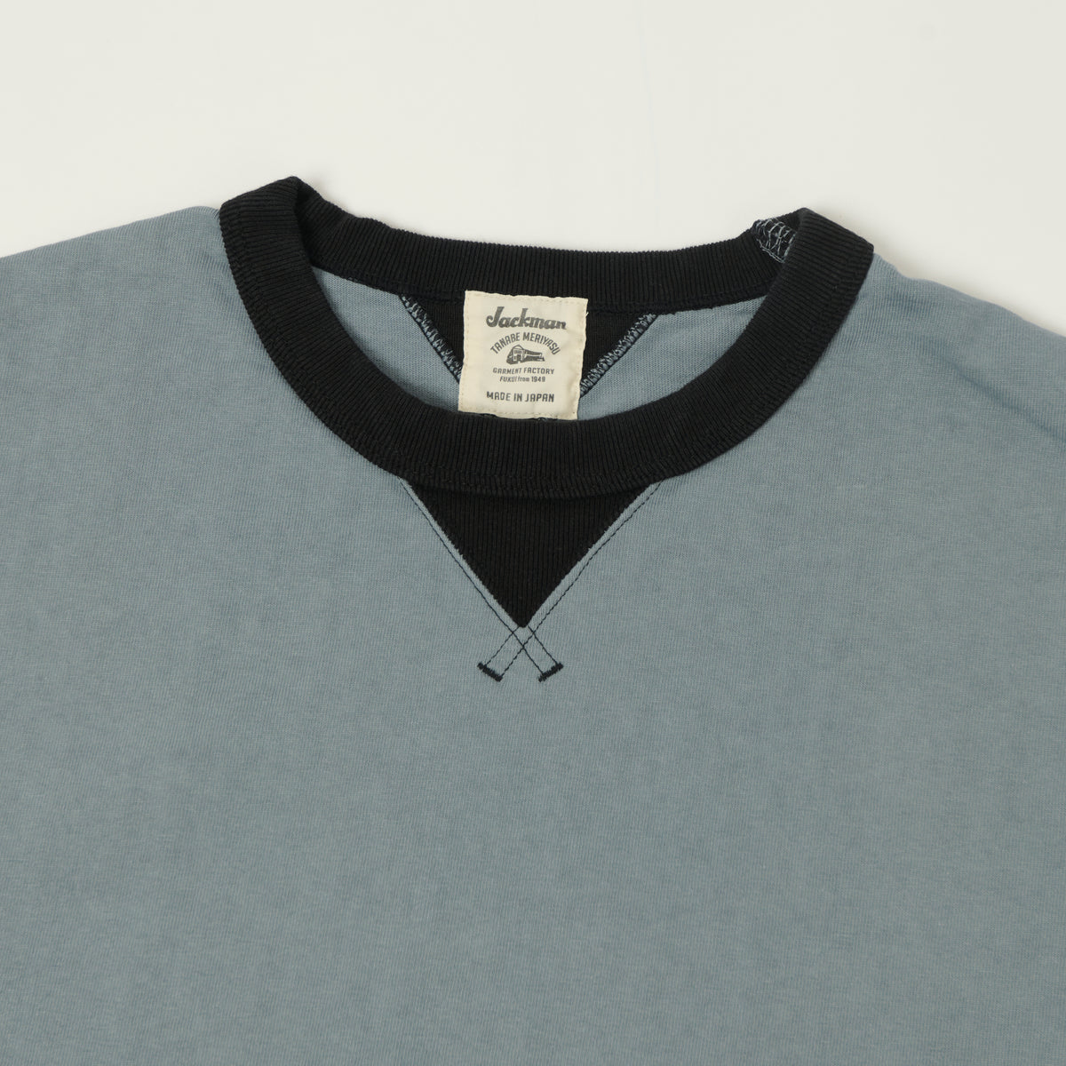 Jackman Long Sleeve Dotsume T-Shirt - Wolf Grey/Black