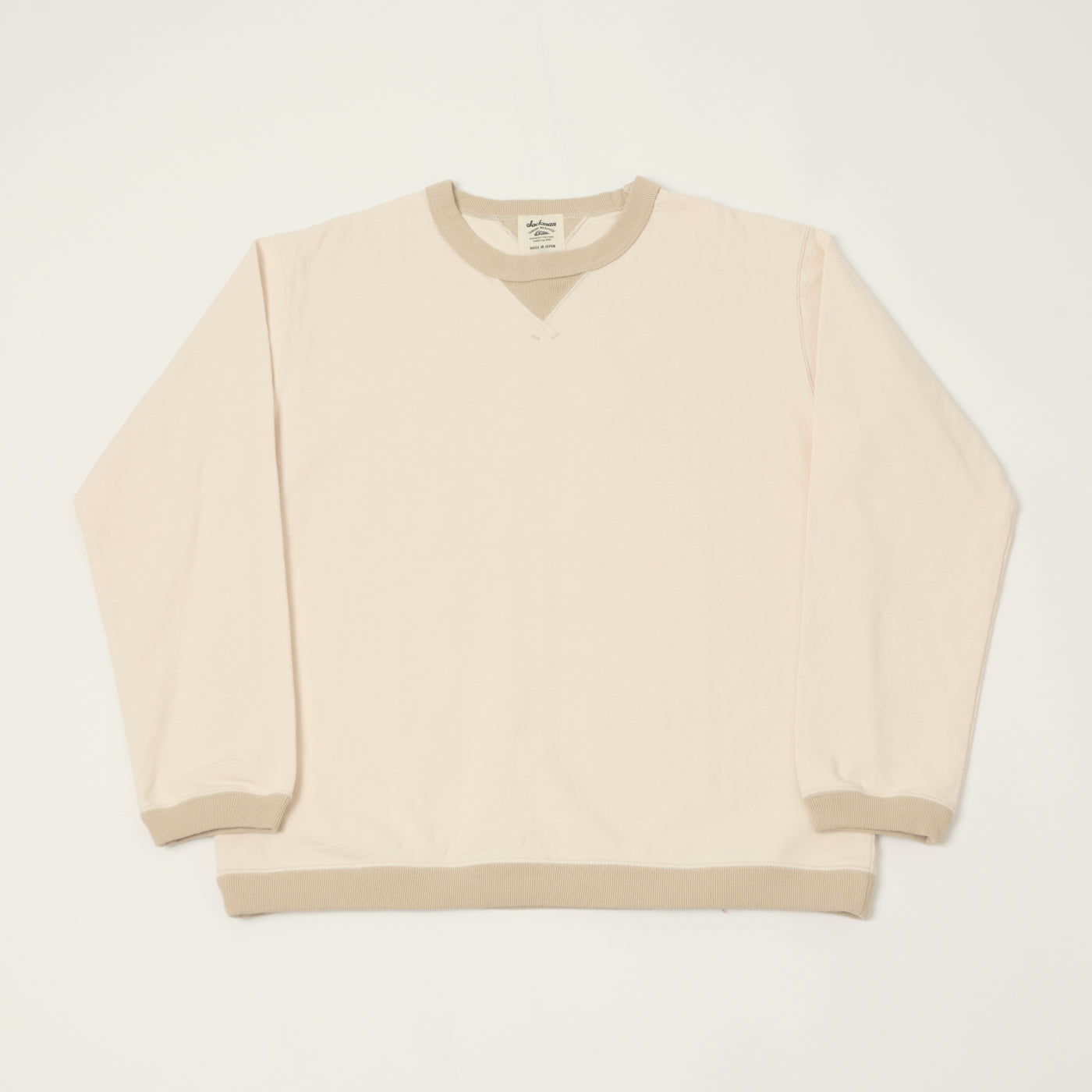 Jackman Long Sleeve Dotsume T-Shirt - Shell Pink/Dark Beige