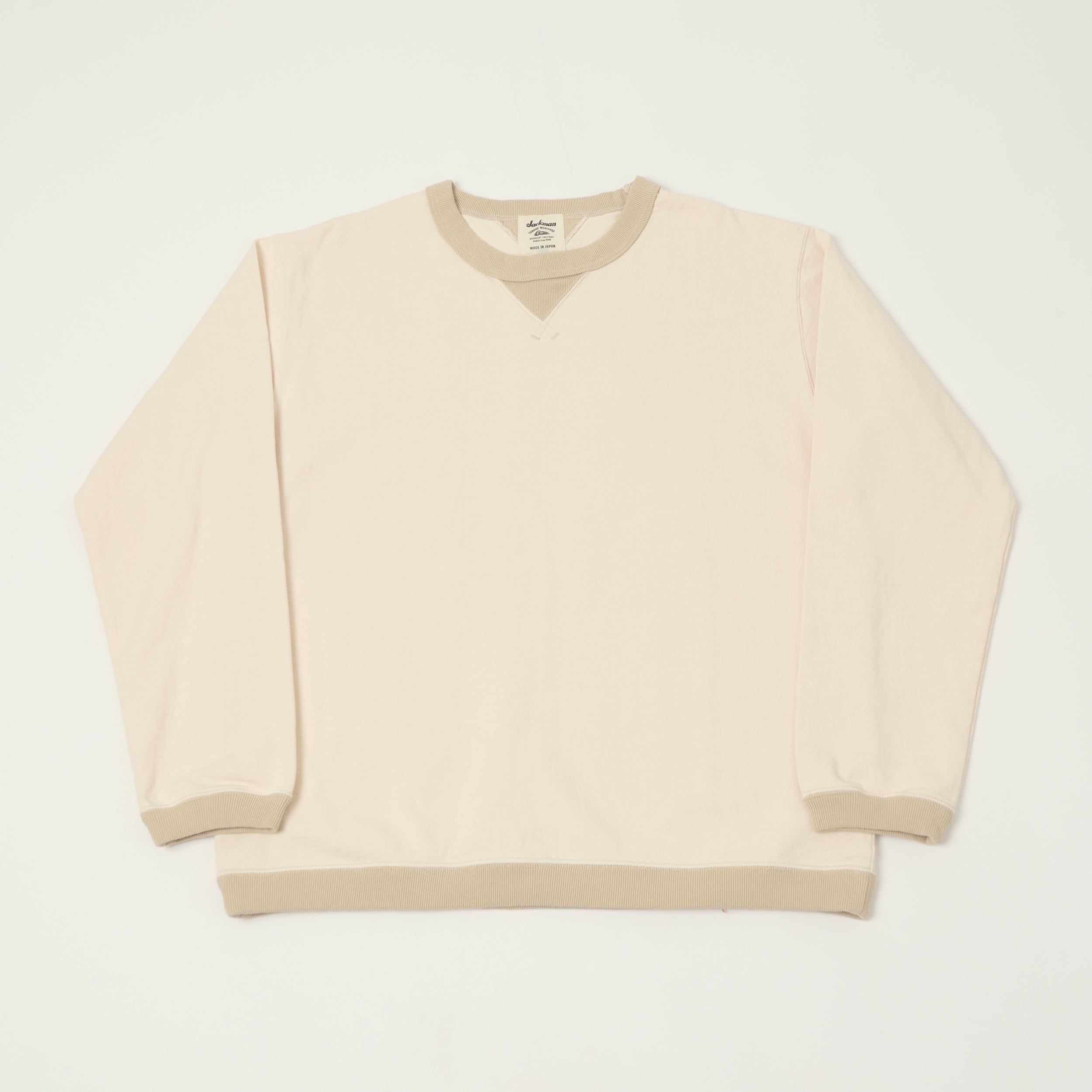 Jackman Long Sleeve Dotsume T-Shirt - Shell Pink/Dark Beige