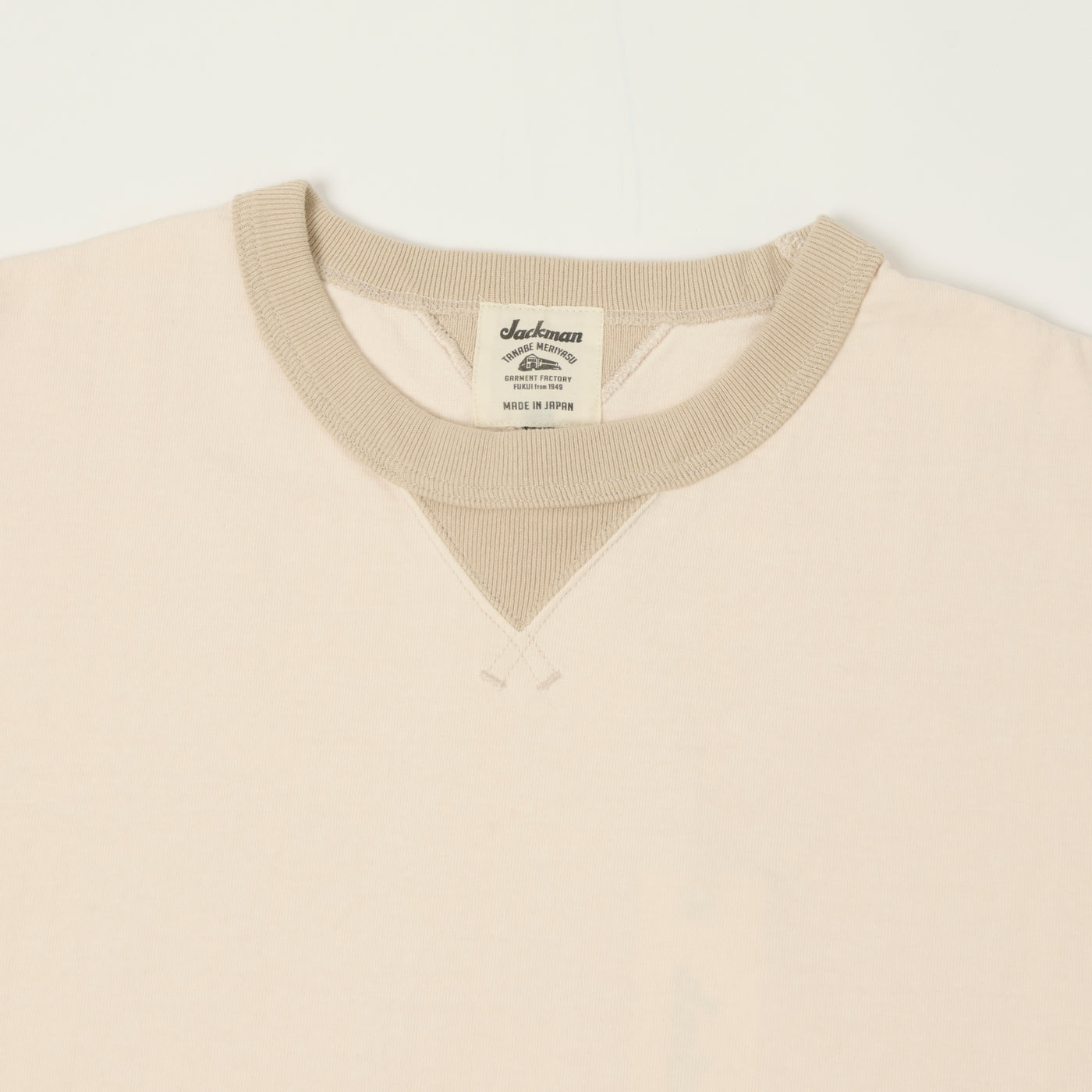 Jackman Long Sleeve Dotsume T-Shirt - Shell Pink/Dark Beige