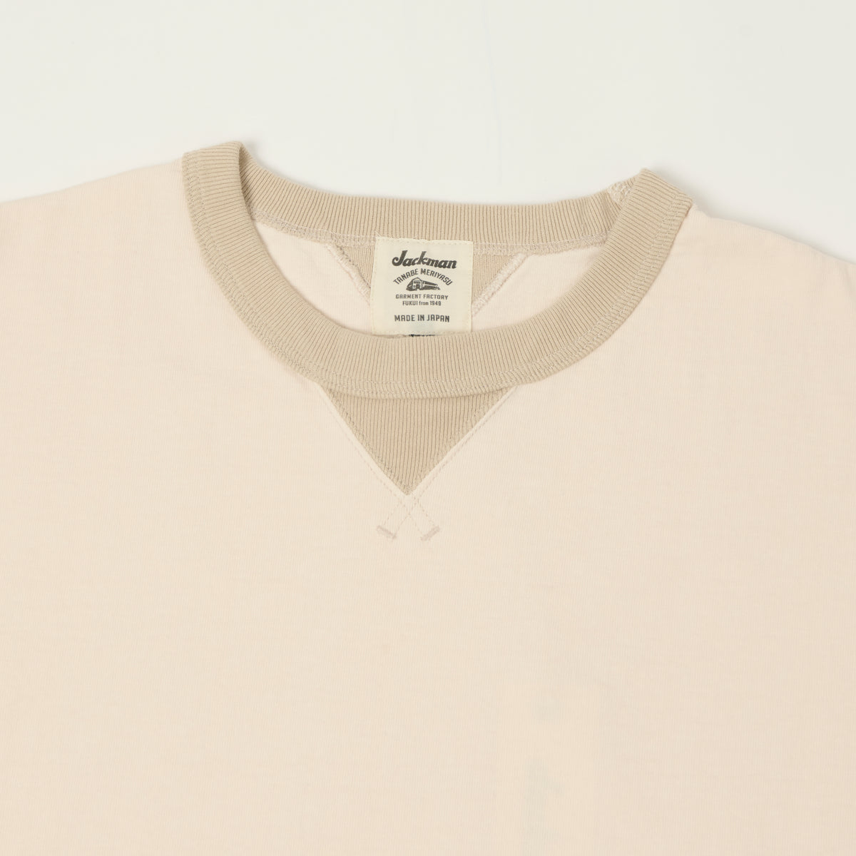 Jackman Long Sleeve Dotsume T-Shirt - Shell Pink/Dark Beige