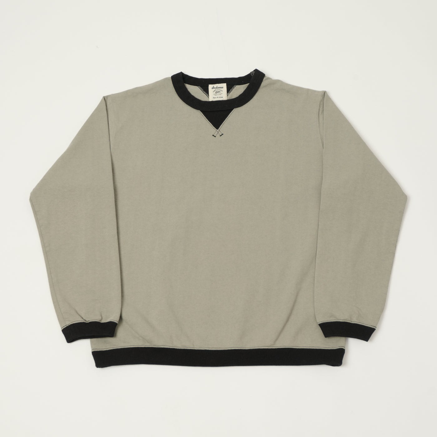 Jackman Long Sleeve Dotsume T-Shirt - Lizard Grey/Black