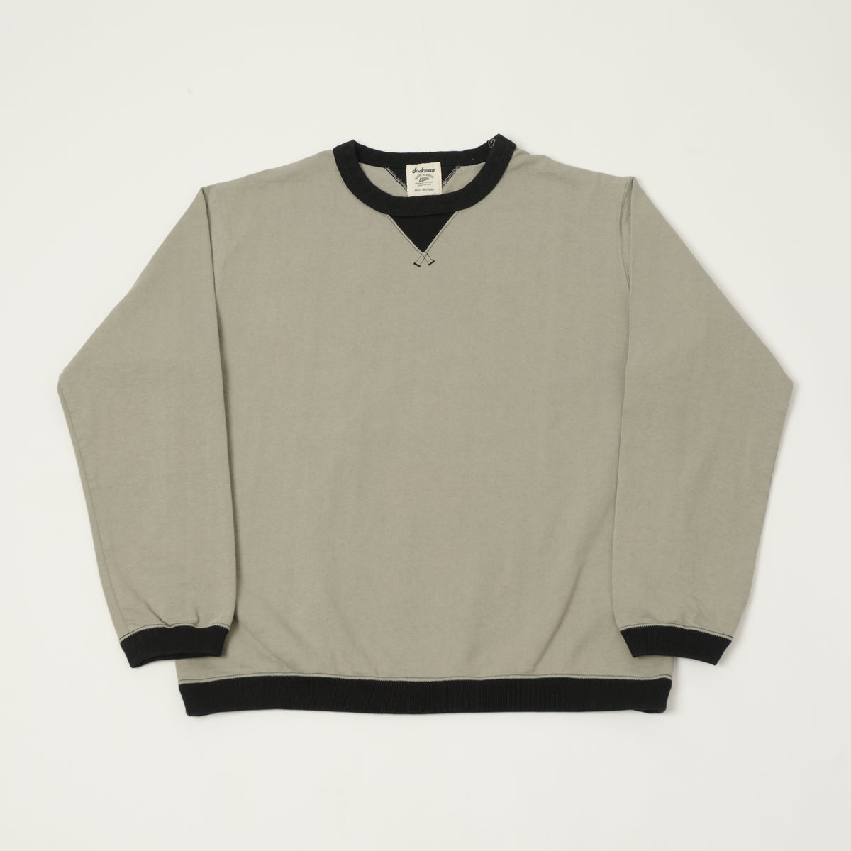 Jackman Long Sleeve Dotsume T-Shirt - Lizard Grey/Black