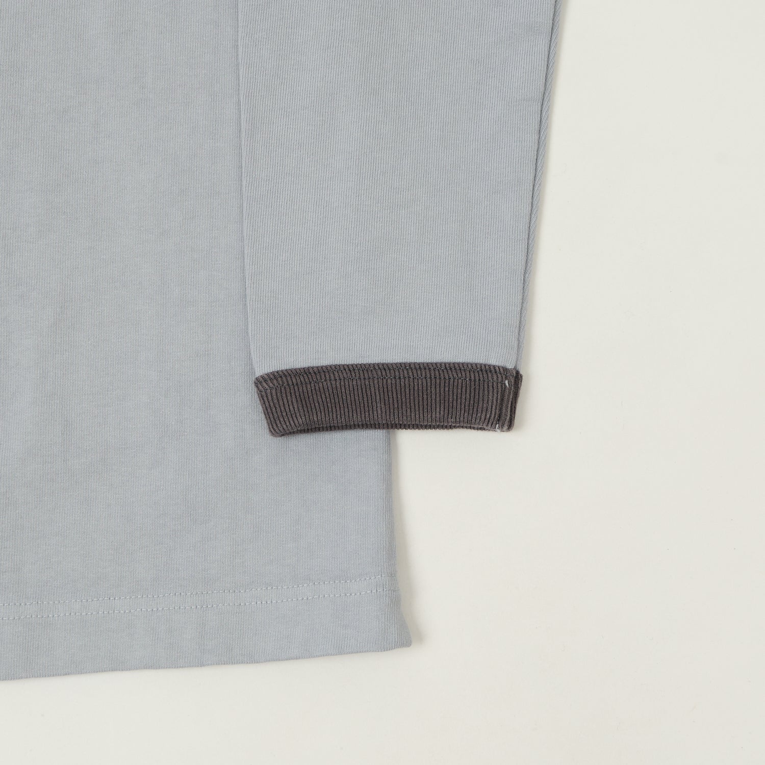 Jackman Long Sleeve Dotsume T-Shirt - Dusk Blue/Grey