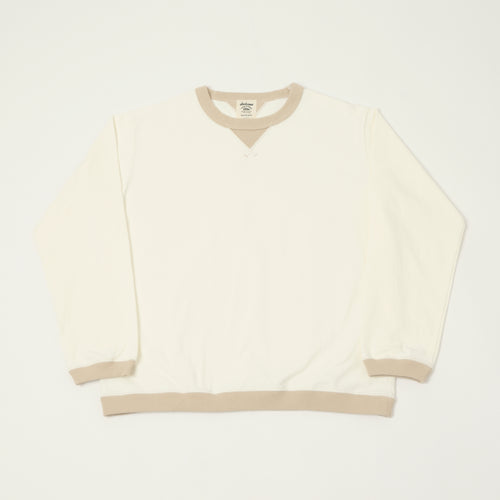 Jackman Long Sleeve Dotsume T-Shirt - Off White/Dark Beige