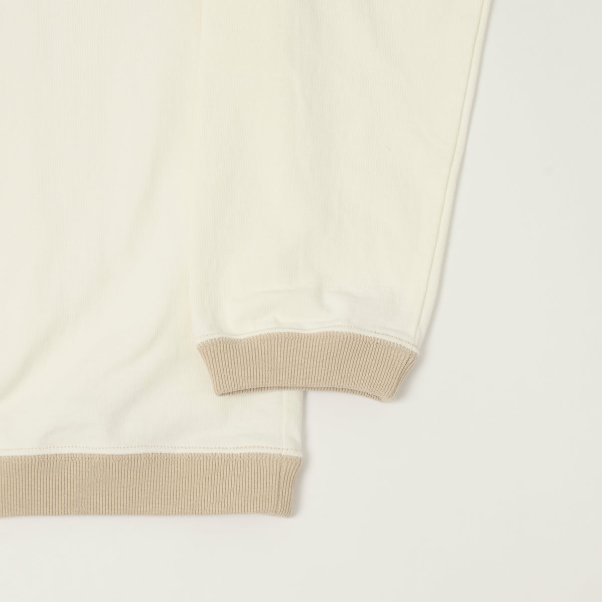 Jackman Long Sleeve Dotsume T-Shirt - Off White/Dark Beige