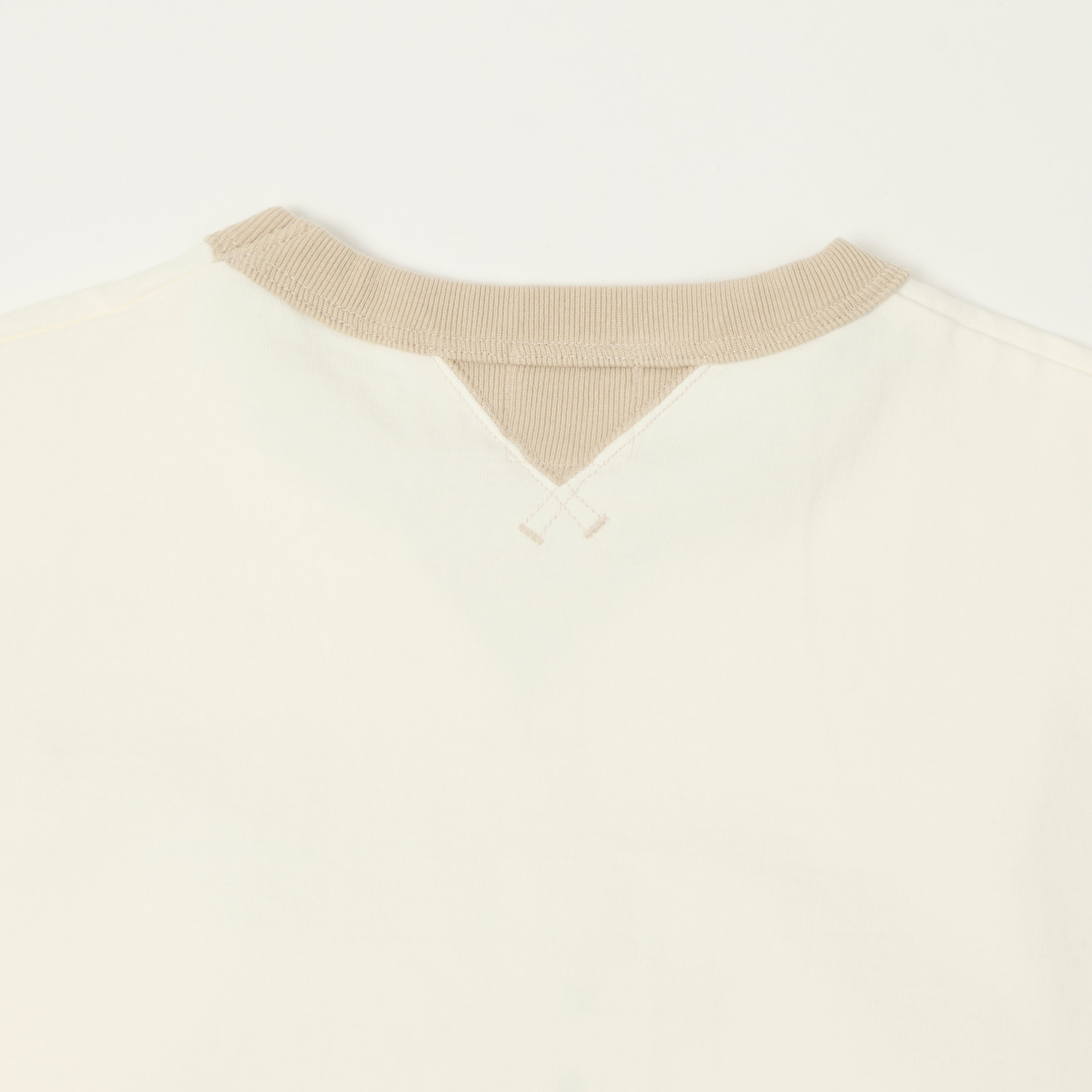 Jackman Long Sleeve Dotsume T-Shirt - Off White/Dark Beige