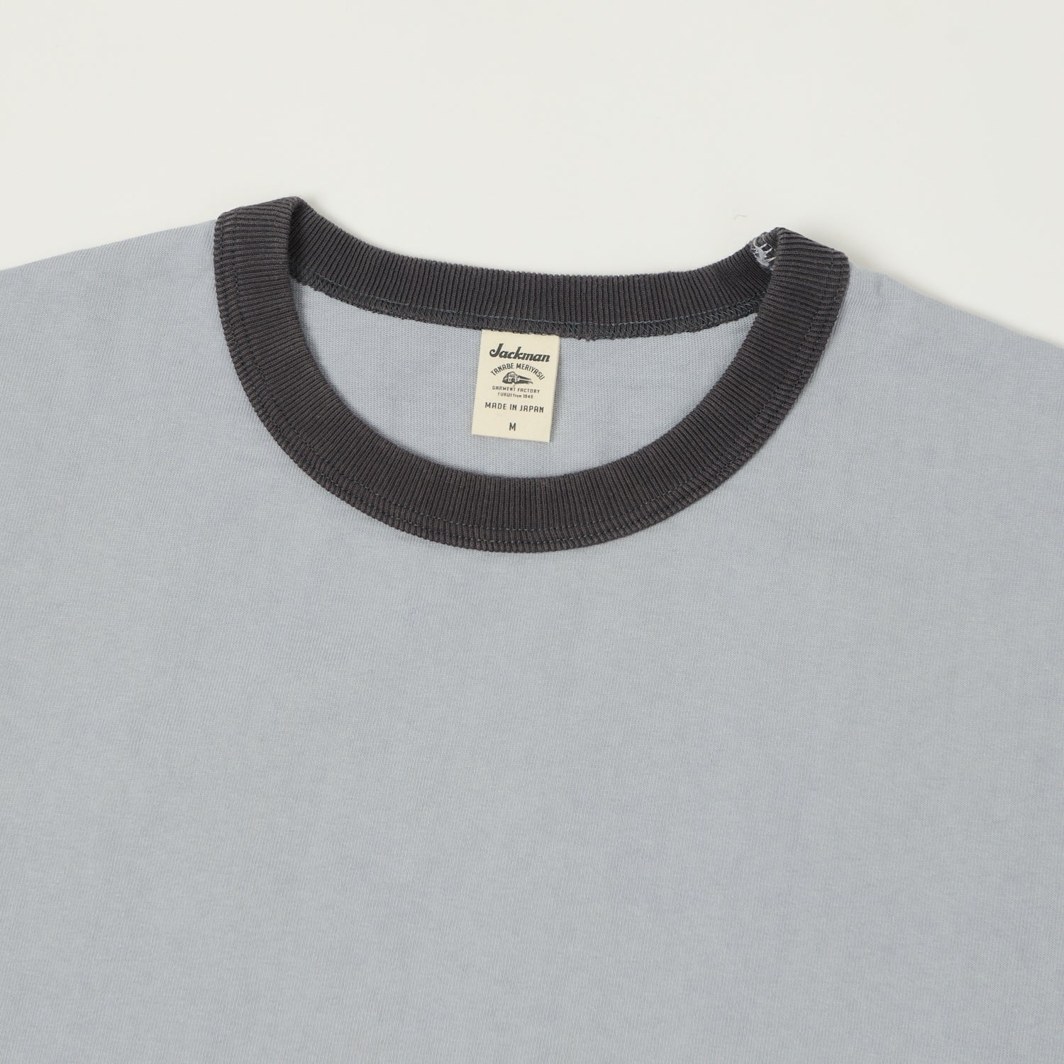 Jackman Long Sleeve Dotsume T-Shirt - Dusk Blue/Grey