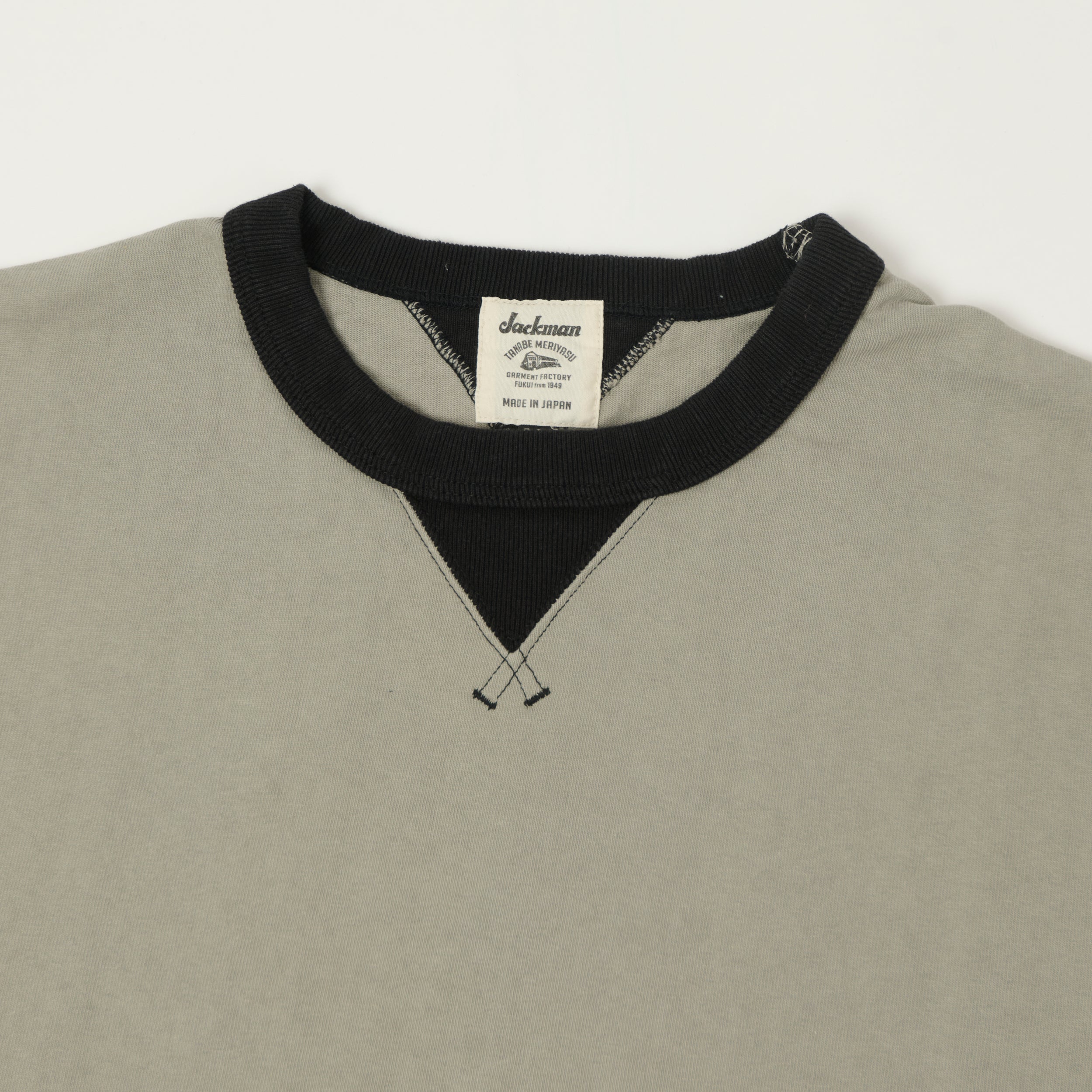 Jackman Long Sleeve Dotsume T-Shirt - Lizard Grey/Black