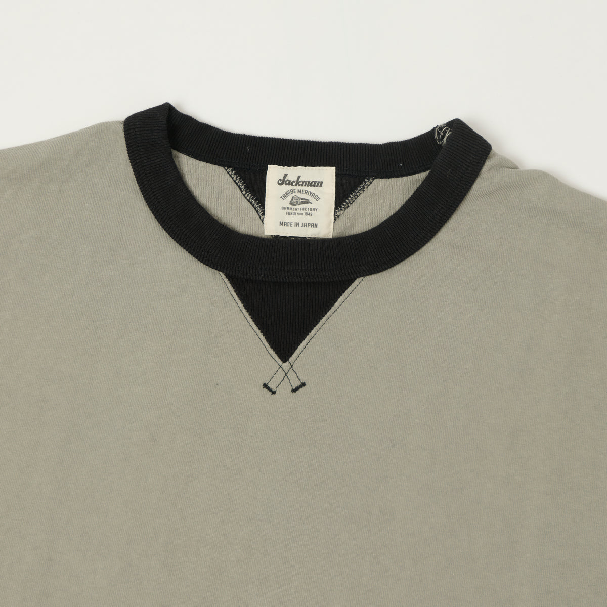 Jackman Long Sleeve Dotsume T-Shirt - Lizard Grey/Black
