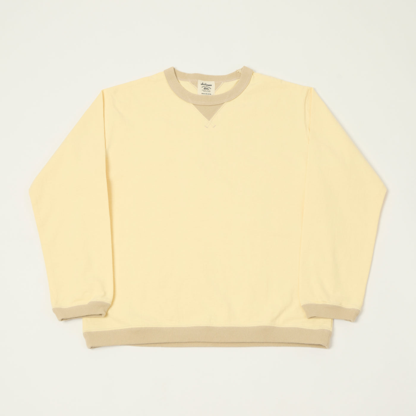 Jackman Long Sleeve Dotsume T-Shirt - Uni Cream/Dark Beige
