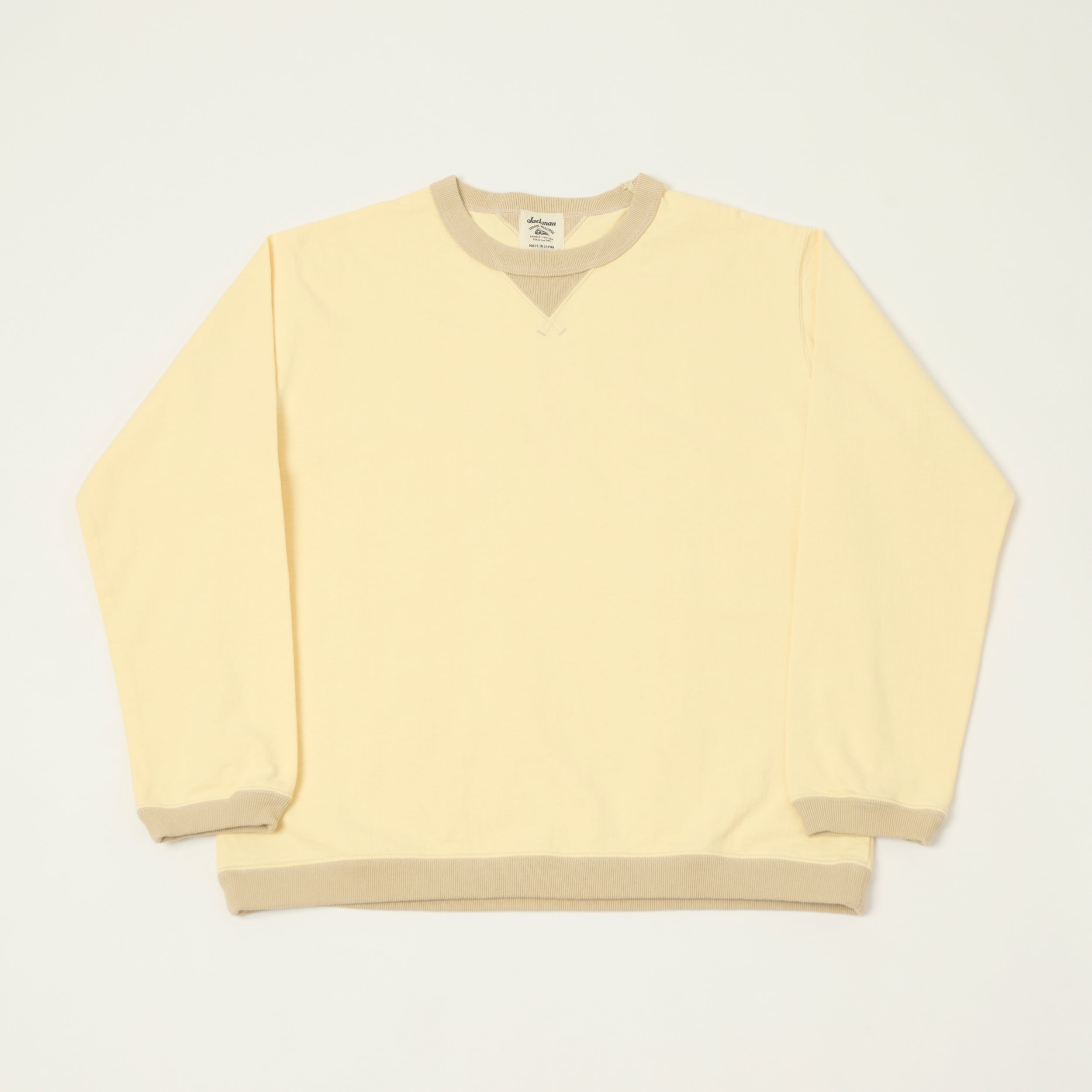 Jackman Long Sleeve Dotsume T-Shirt - Uni Cream/Dark Beige