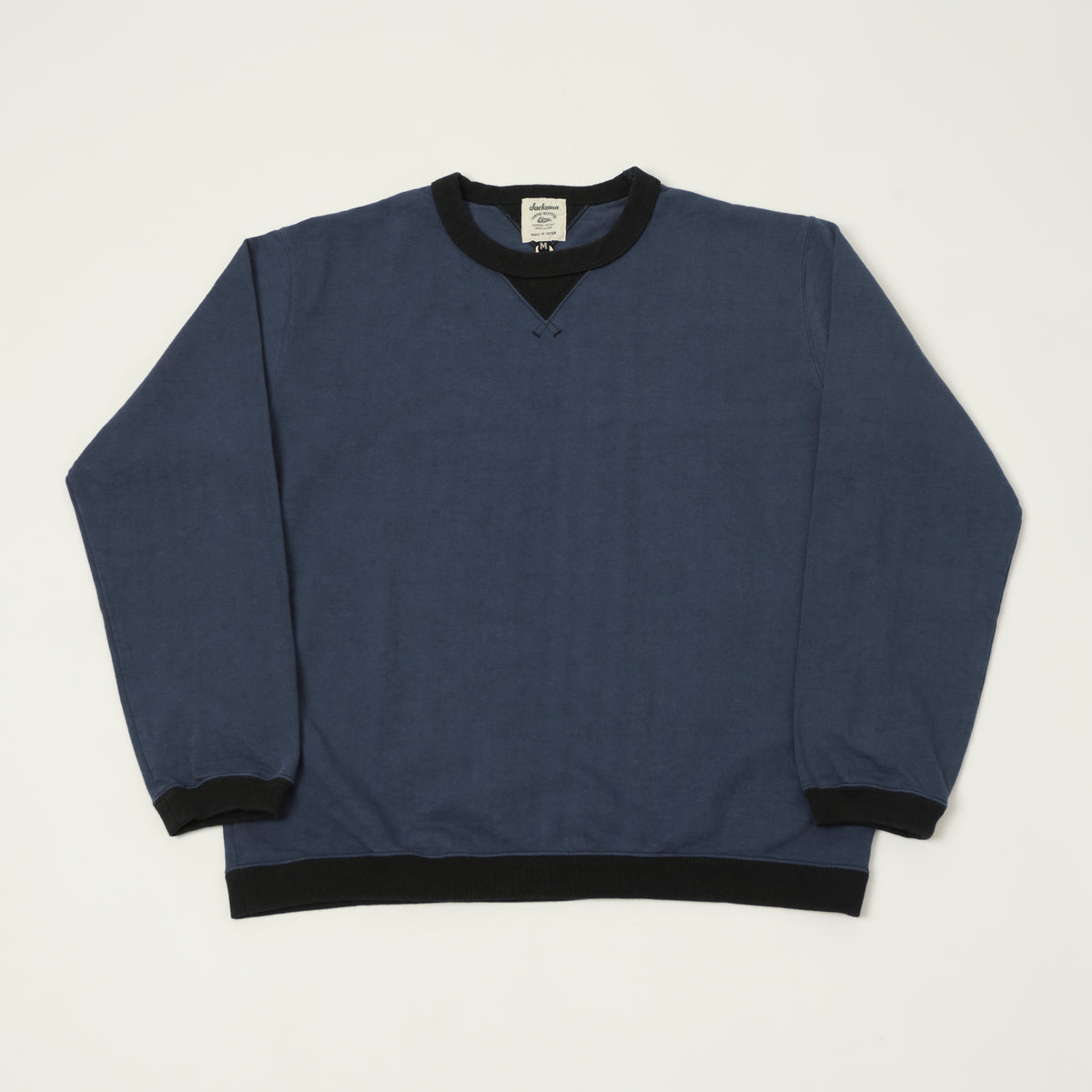 Jackman Long Sleeve Dotsume T-Shirt - Retro Navy/Black
