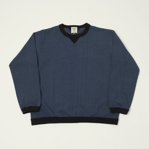 Jackman Long Sleeve Dotsume T-Shirt - Retro Navy/Black