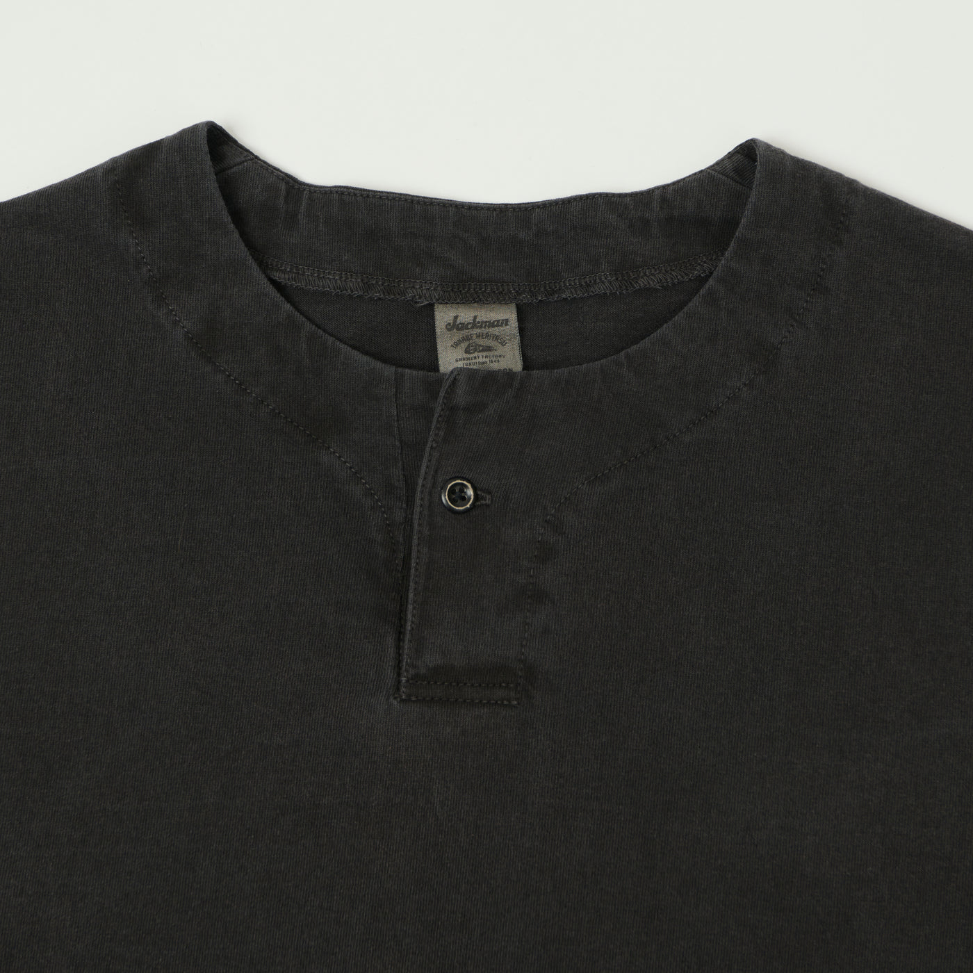 Jackman Long Sleeve Henley - Fade Black