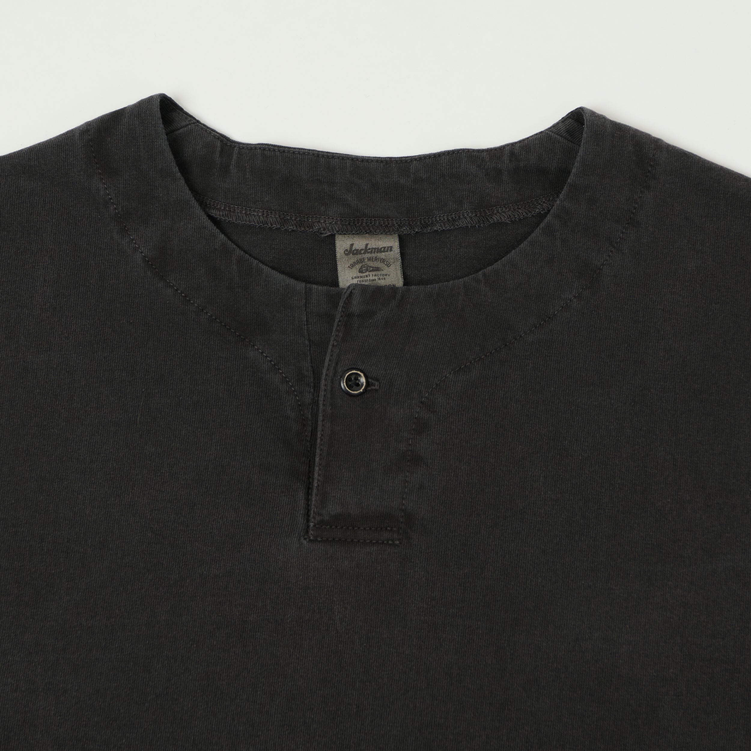Jackman Long Sleeve Henley - Fade Black