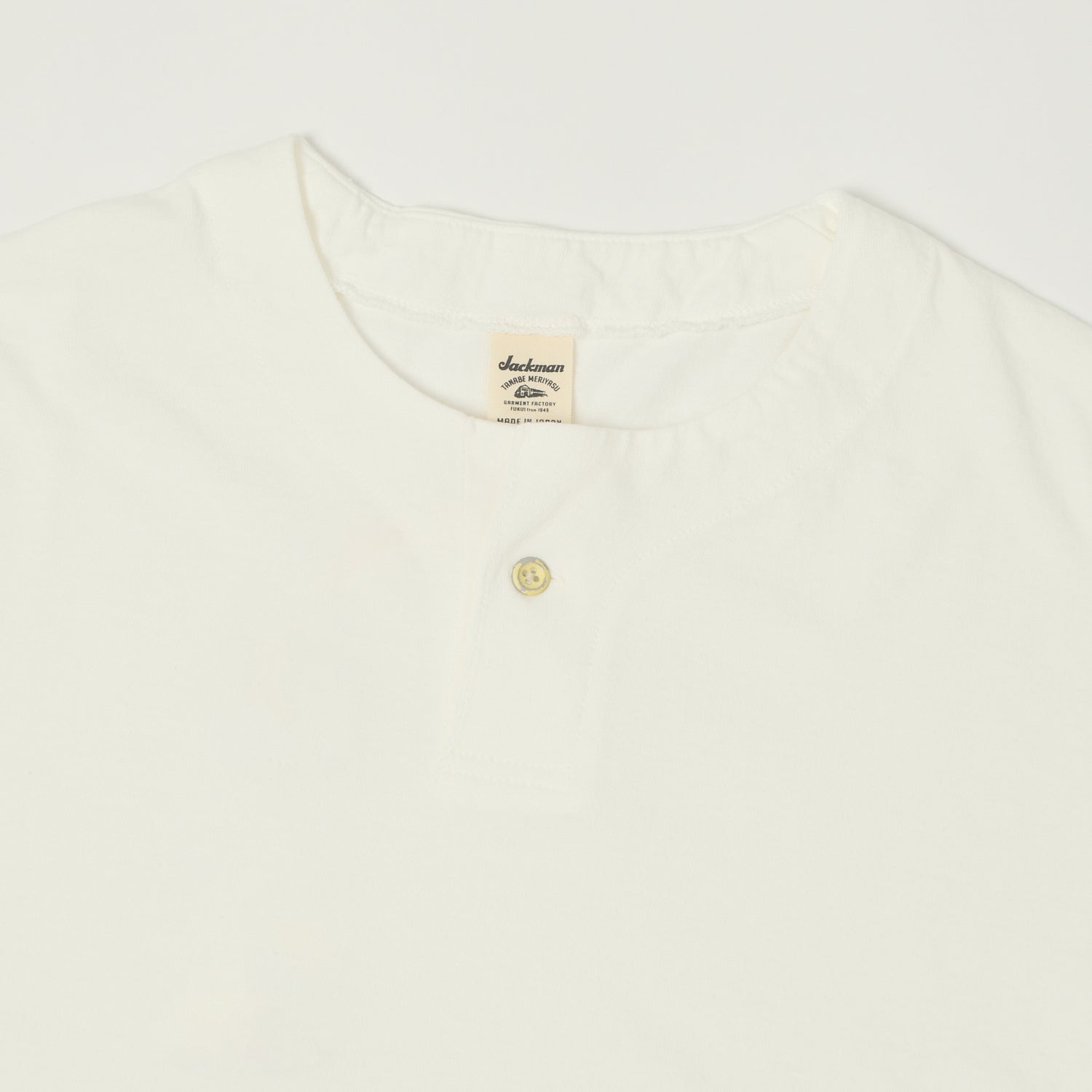Jackman Long Sleeve Henley - White