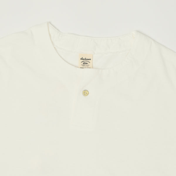 Jackman Long Sleeve Henley - White