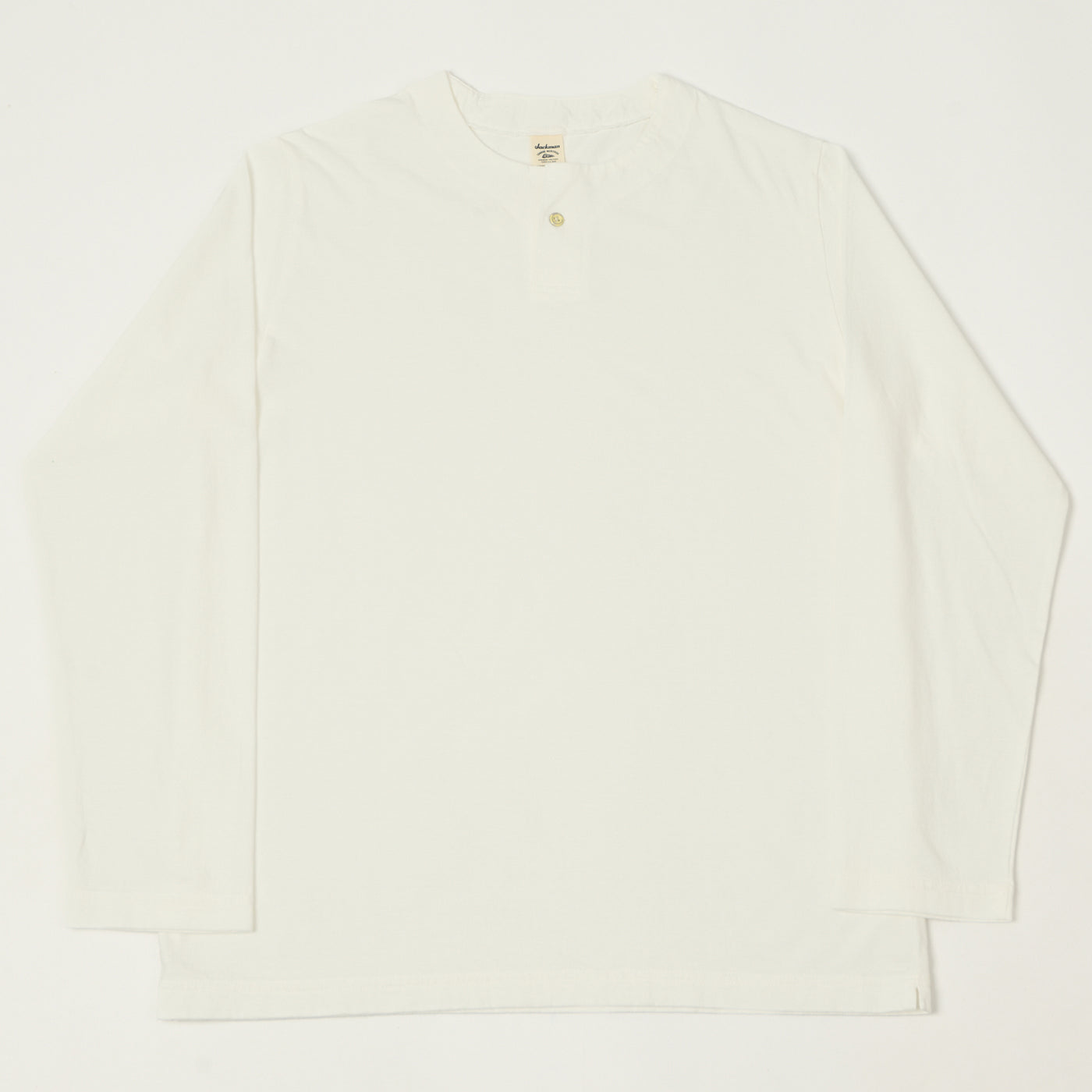 Jackman Long Sleeve Henley - White