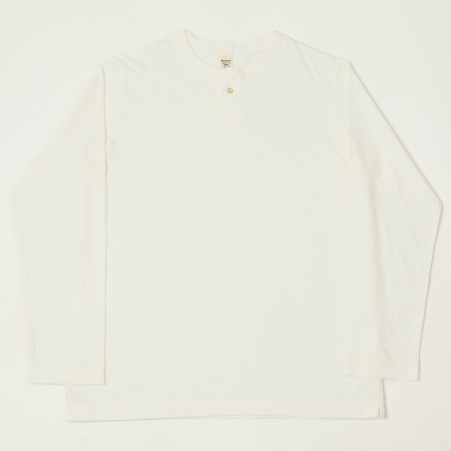 Jackman Long Sleeve Henley - White