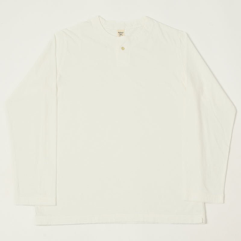 Jackman Long Sleeve Henley - White