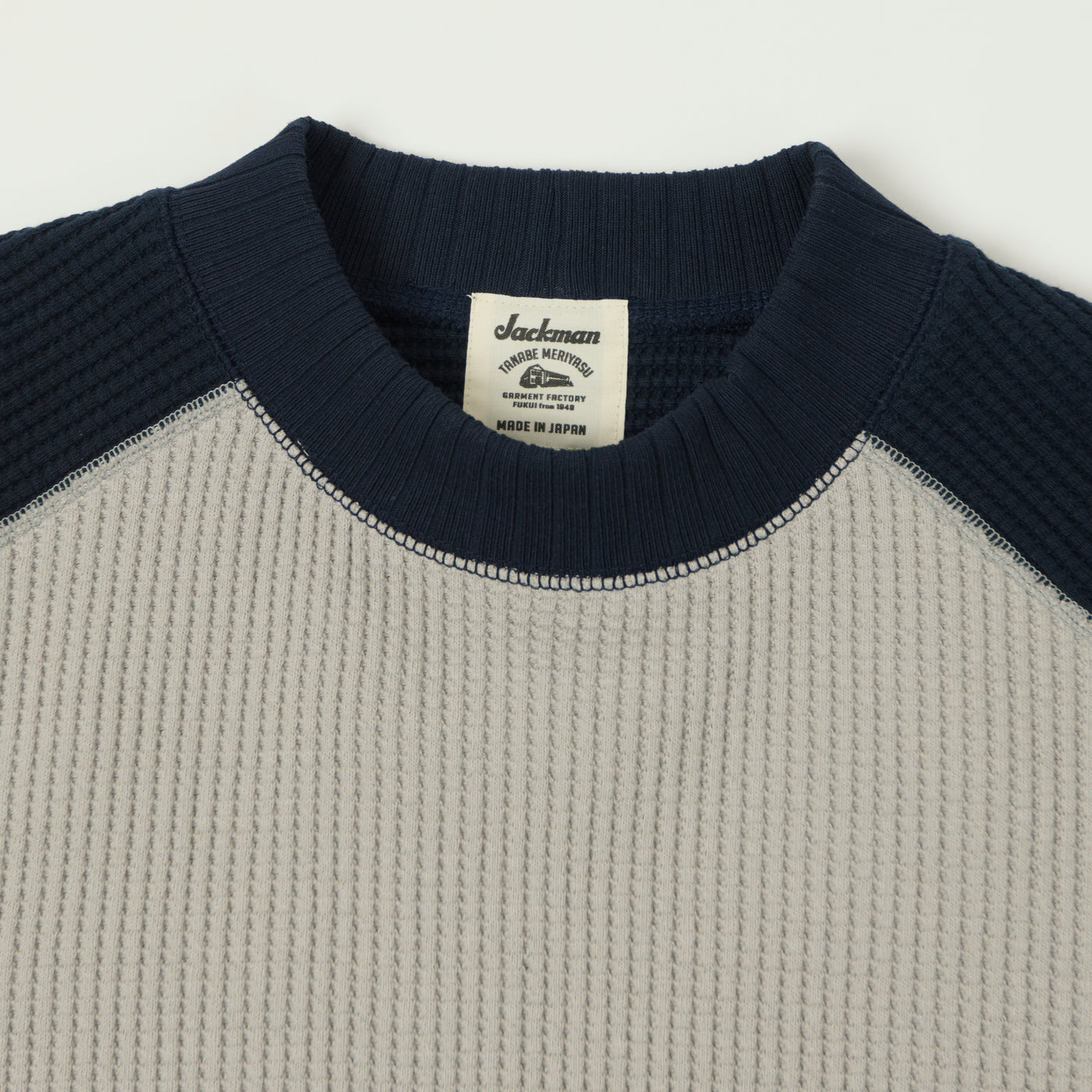 Jackman Midneck Waffle Sweatshirt - Concrete/Navy