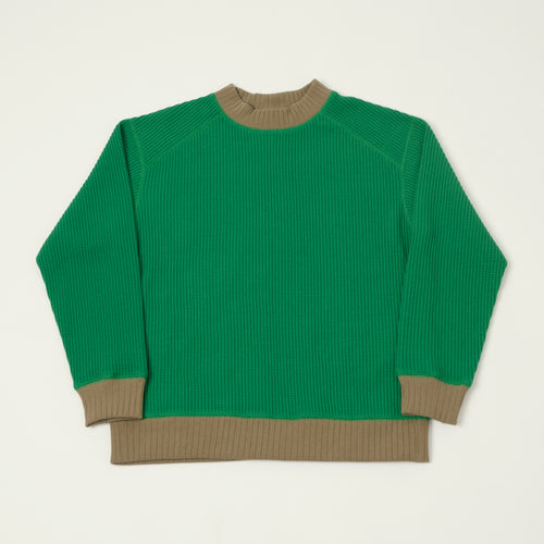 Jackman Midneck Waffle Sweatshirt - Green/Sepia
