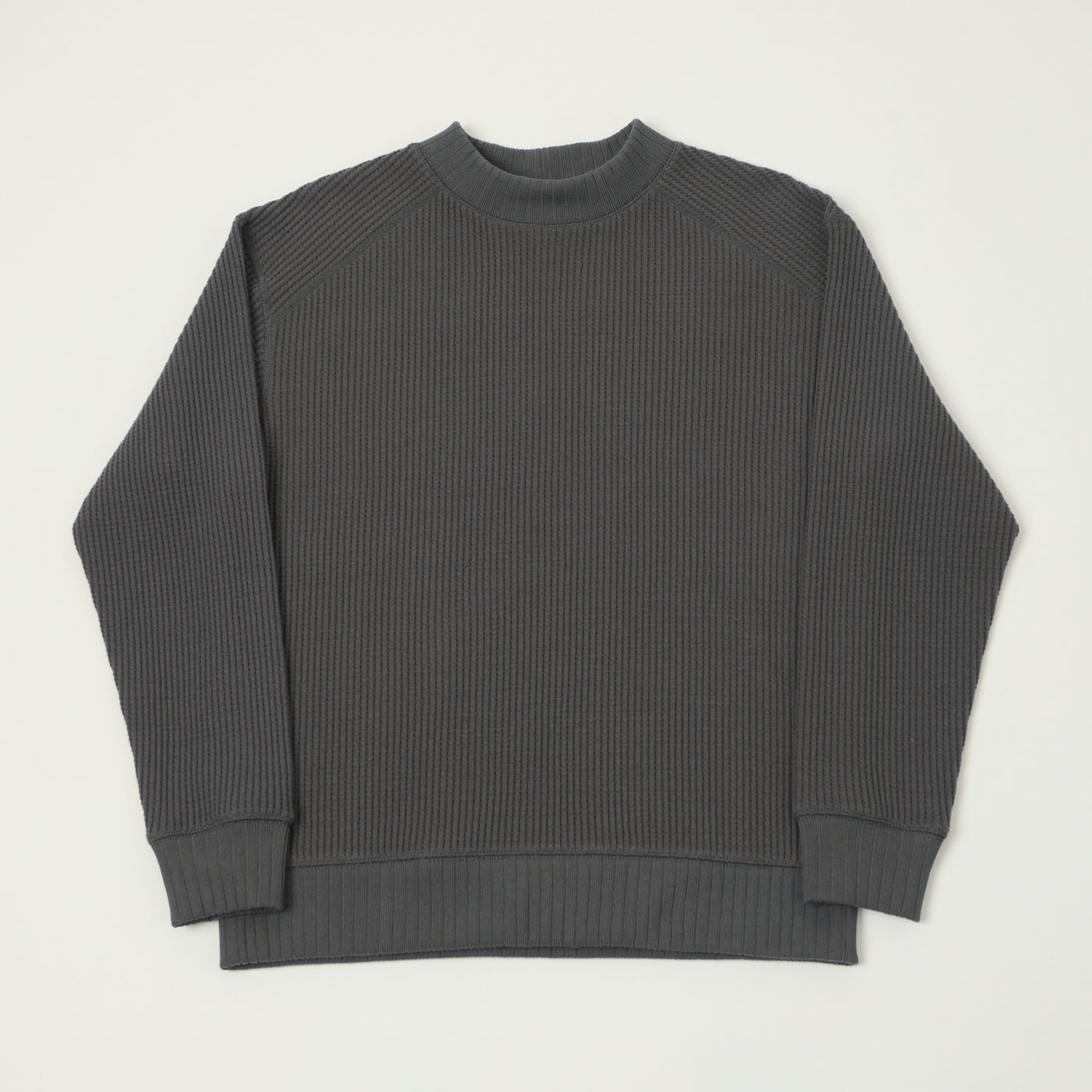 Jackman Midneck Waffle Sweatshirt - Dark Grey