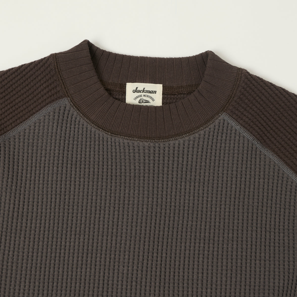 Jackman Midneck Waffle Sweatshirt - Falcon Grey/Wood