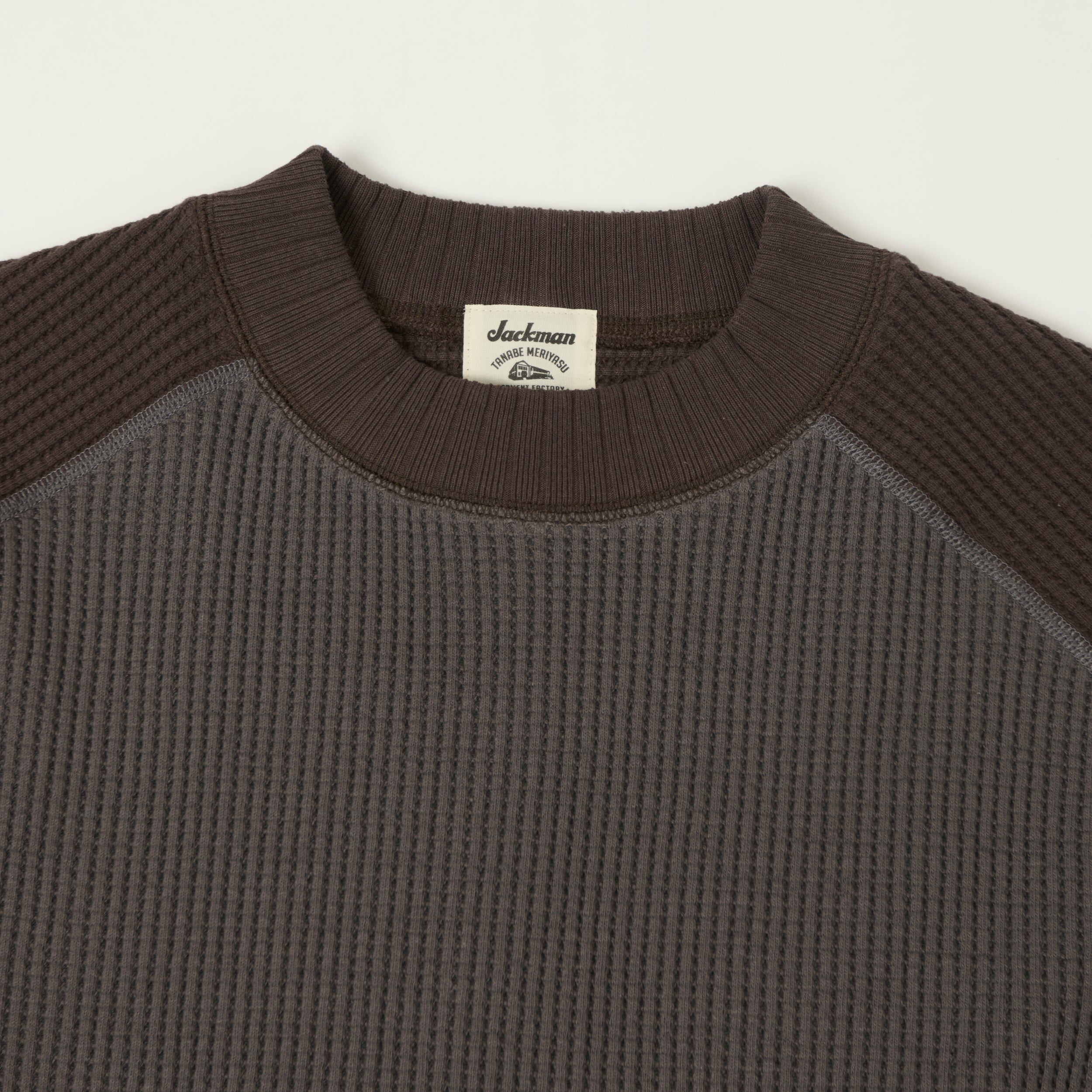 Jackman Midneck Waffle Sweatshirt - Falcon Grey/Wood