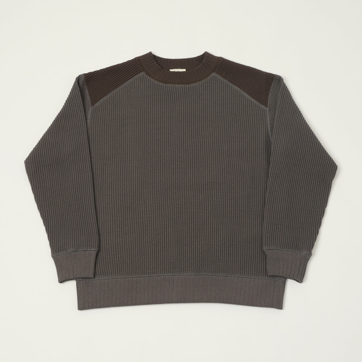 Jackman Midneck Waffle Sweatshirt - Falcon Grey/Wood