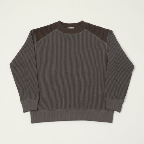 Jackman Midneck Waffle Sweatshirt - Falcon Grey/Wood