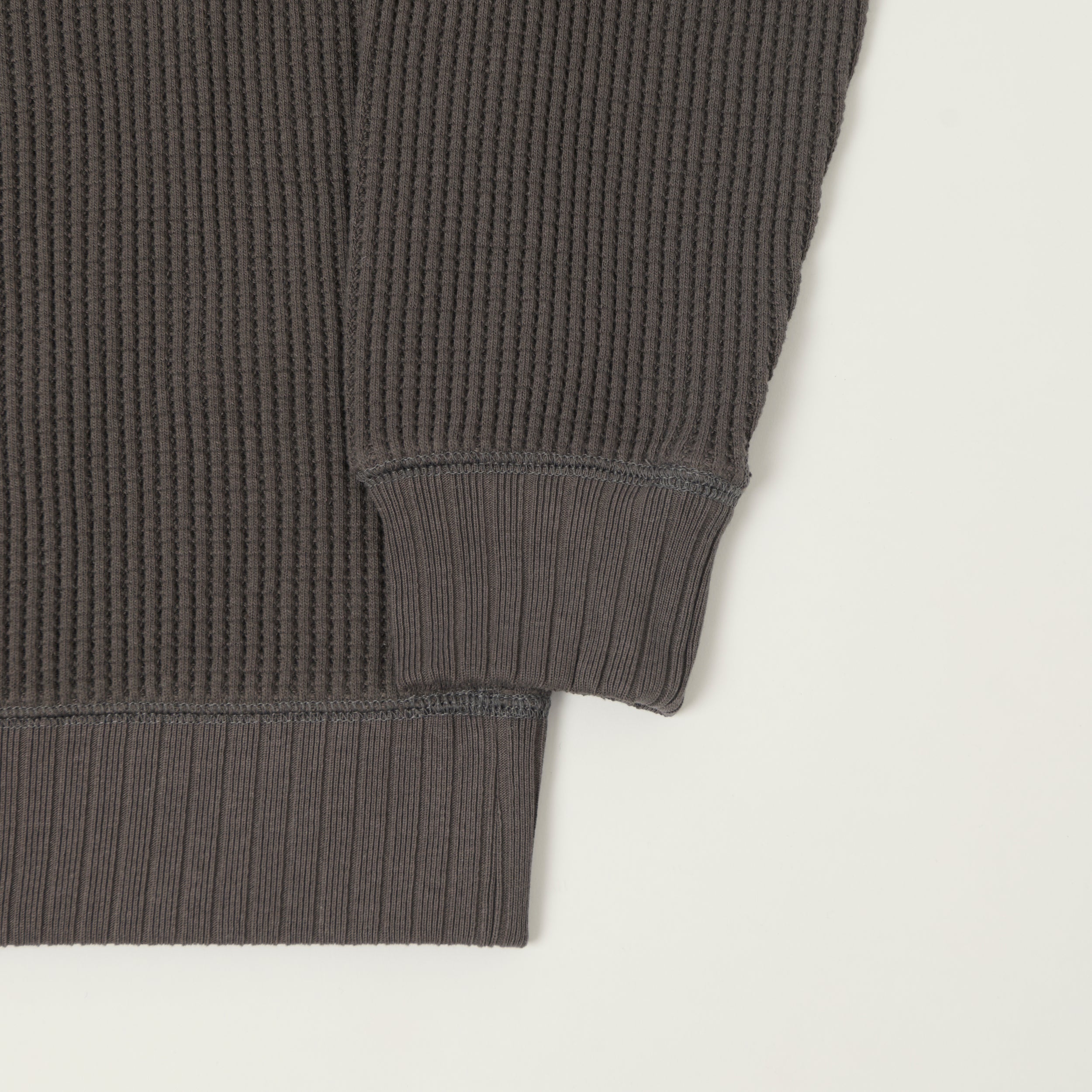 Jackman Midneck Waffle Sweatshirt - Falcon Grey/Wood