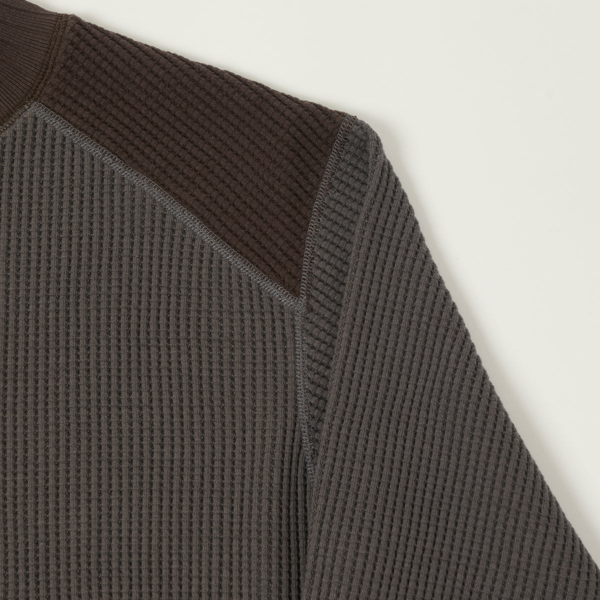 Jackman Midneck Waffle Sweatshirt - Falcon Grey/Wood