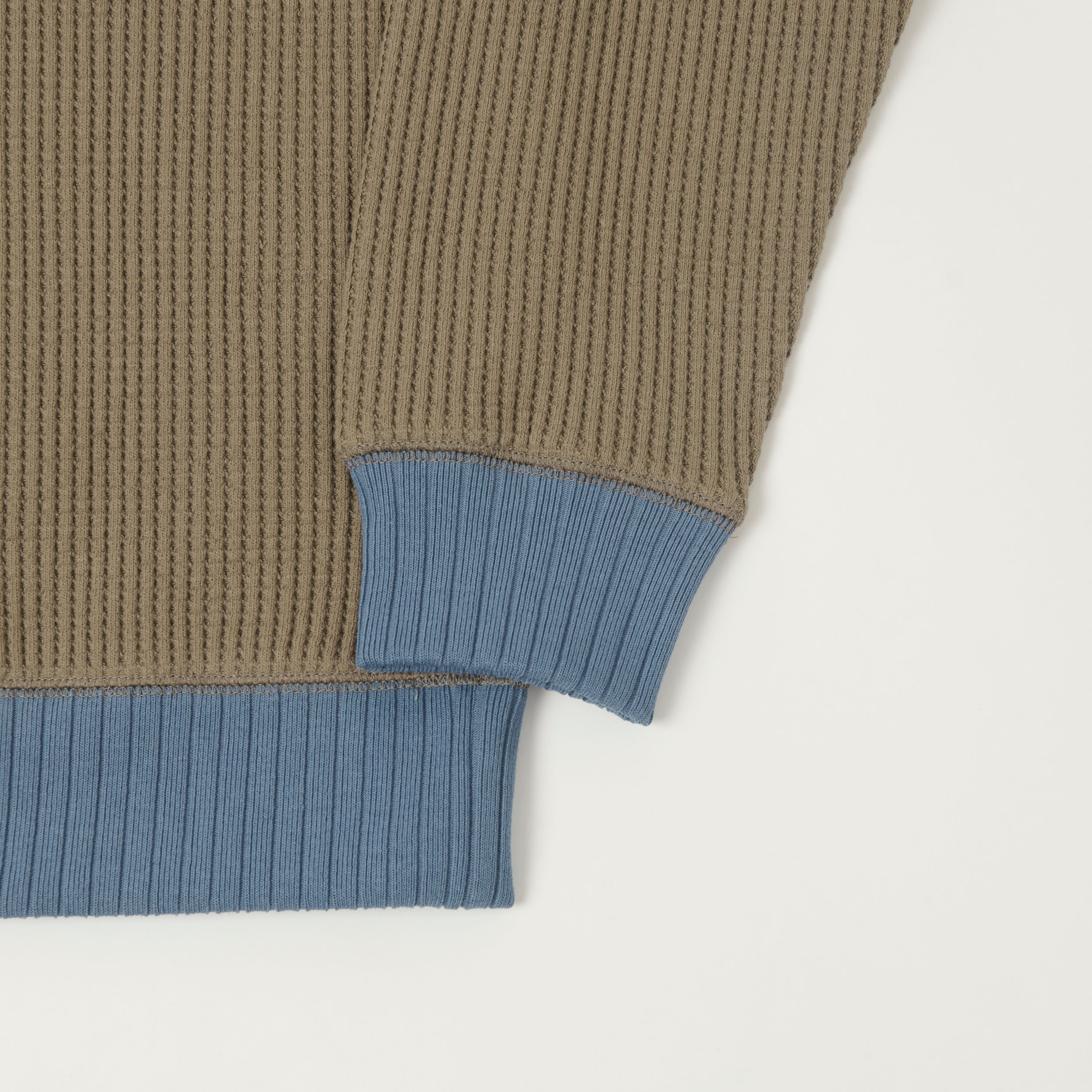 Jackman Midneck Waffle Sweatshirt - Sepia/Retro Saxe