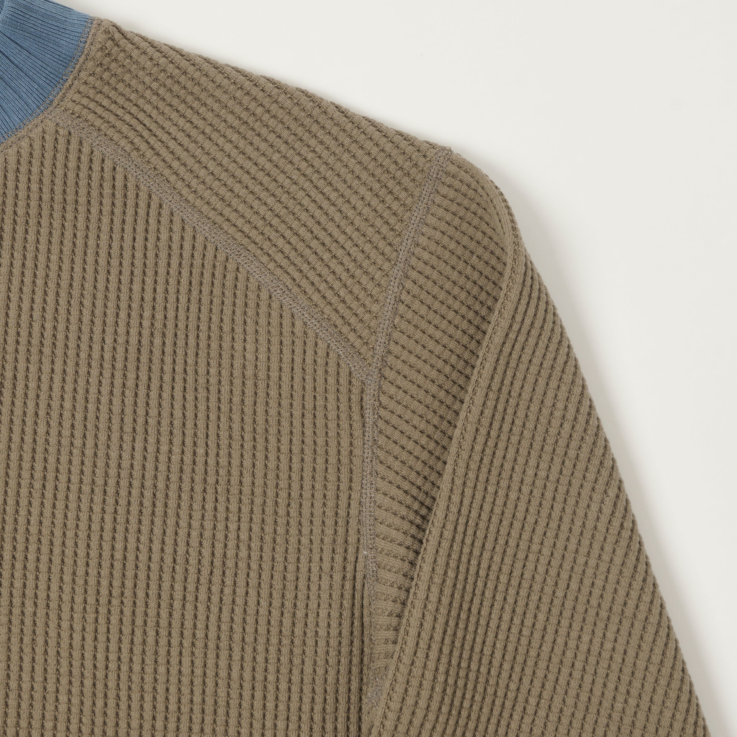 Jackman Midneck Waffle Sweatshirt - Sepia/Retro Saxe