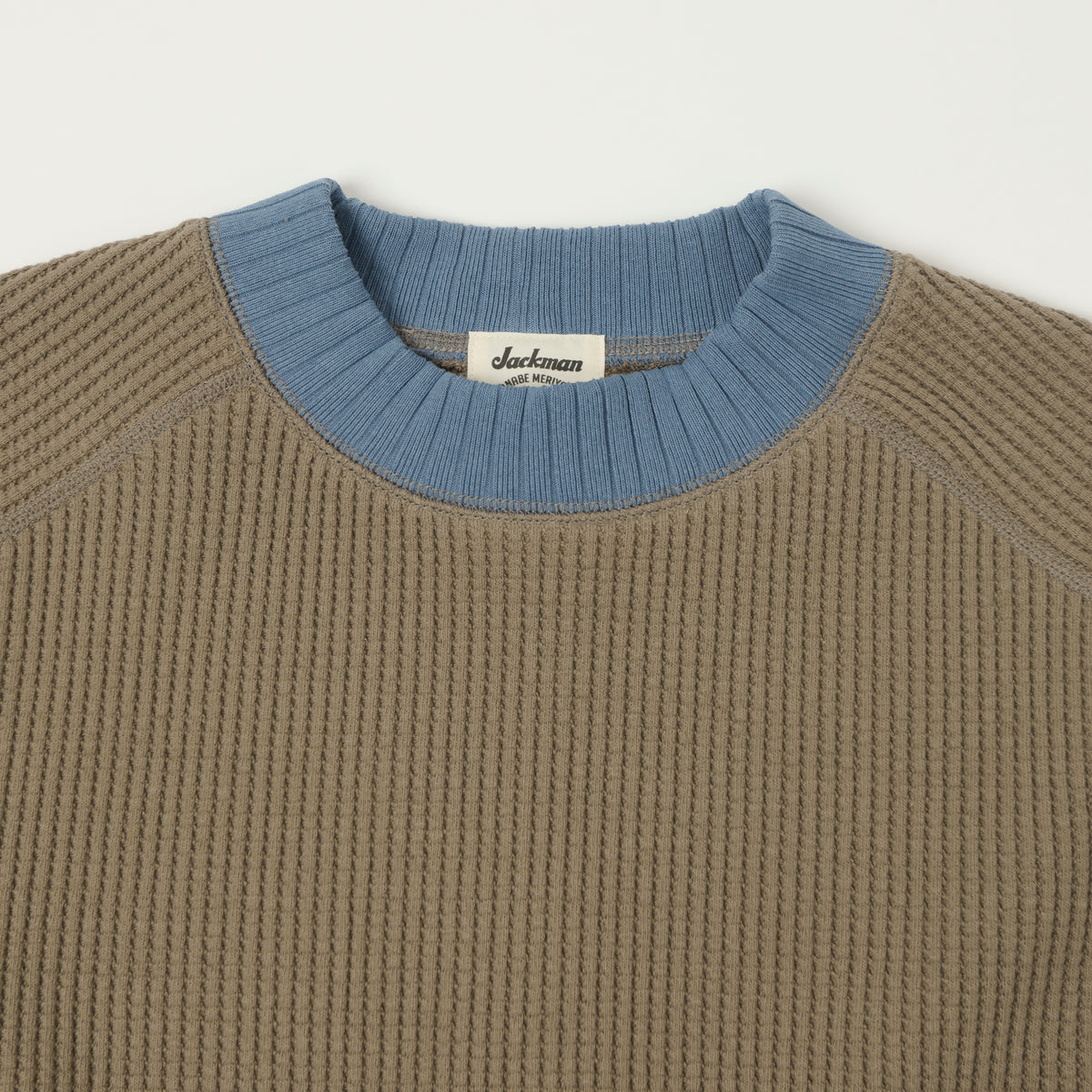 Jackman Midneck Waffle Sweatshirt - Sepia/Retro Saxe