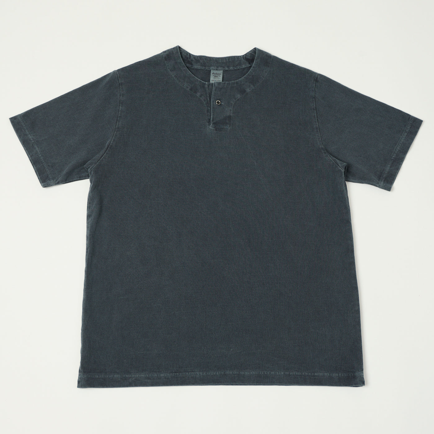 Jackman Pigment Dye Henley T-Shirt - Fade Blue Gray
