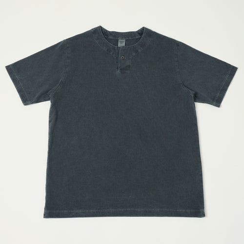 Jackman Pigment Dye Henley T-Shirt - Fade Blue Gray