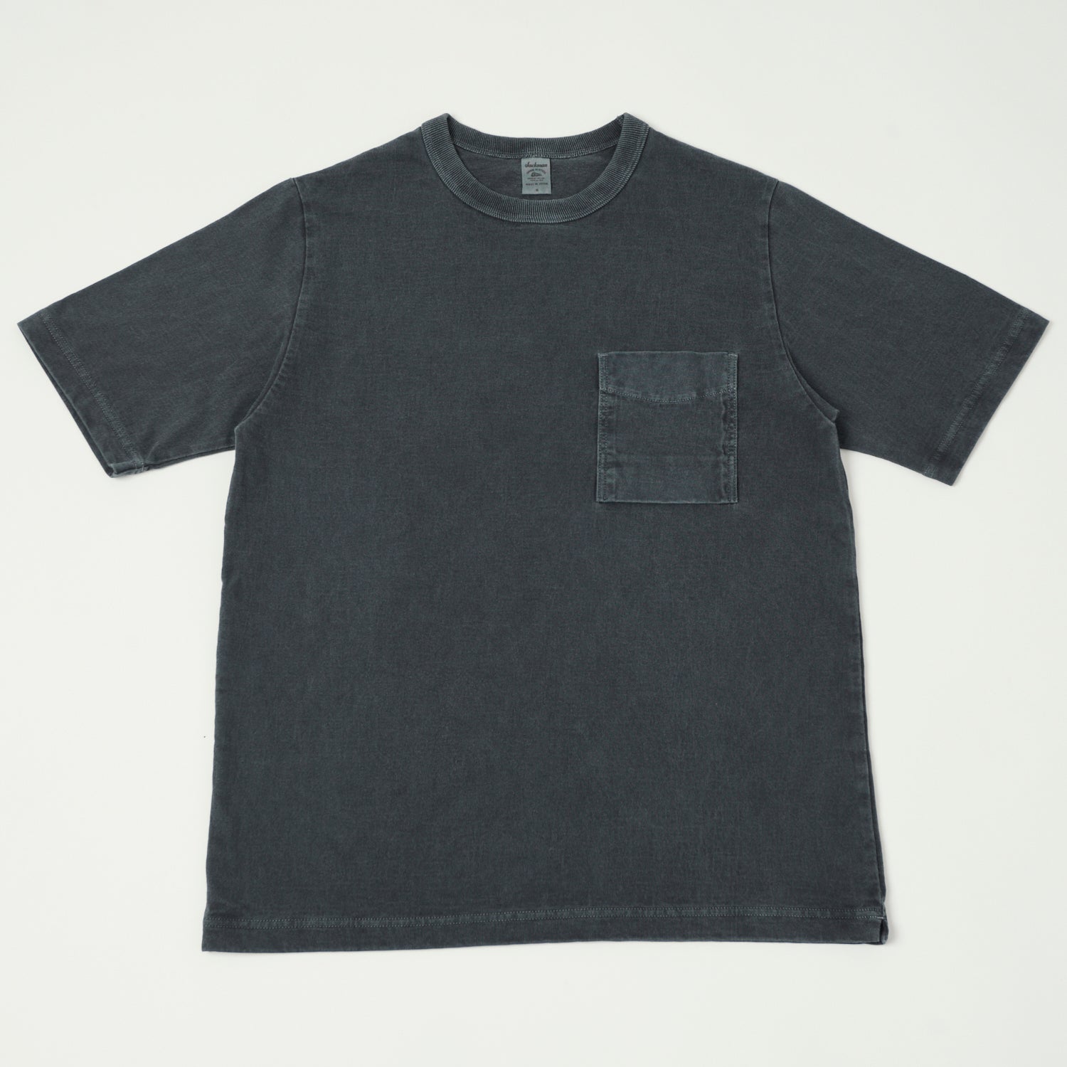 Jackman Pigment Dye Pocket T-Shirt - Fade Blue Grey