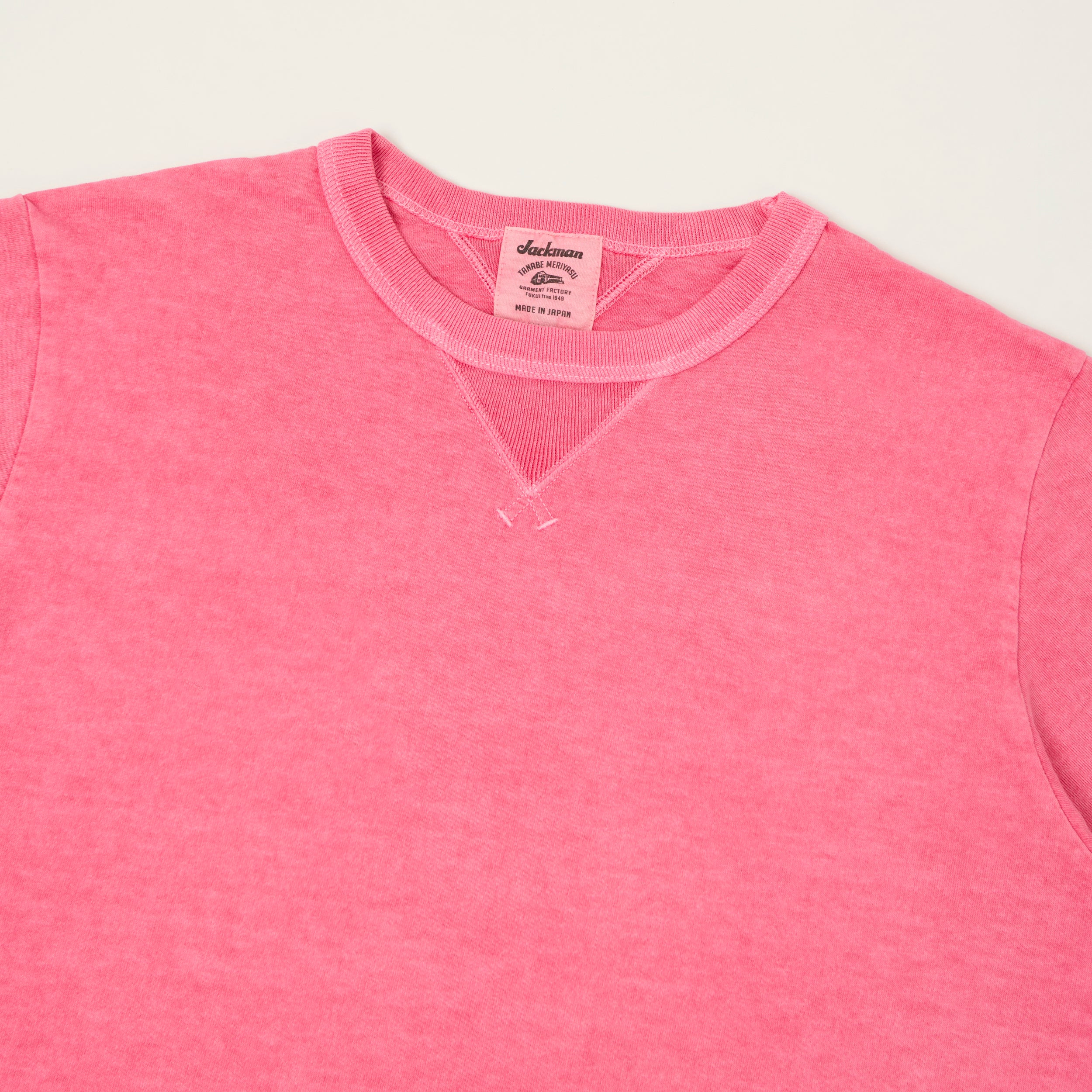Jackman Dotsume Rib T-shirt - Fade Rose