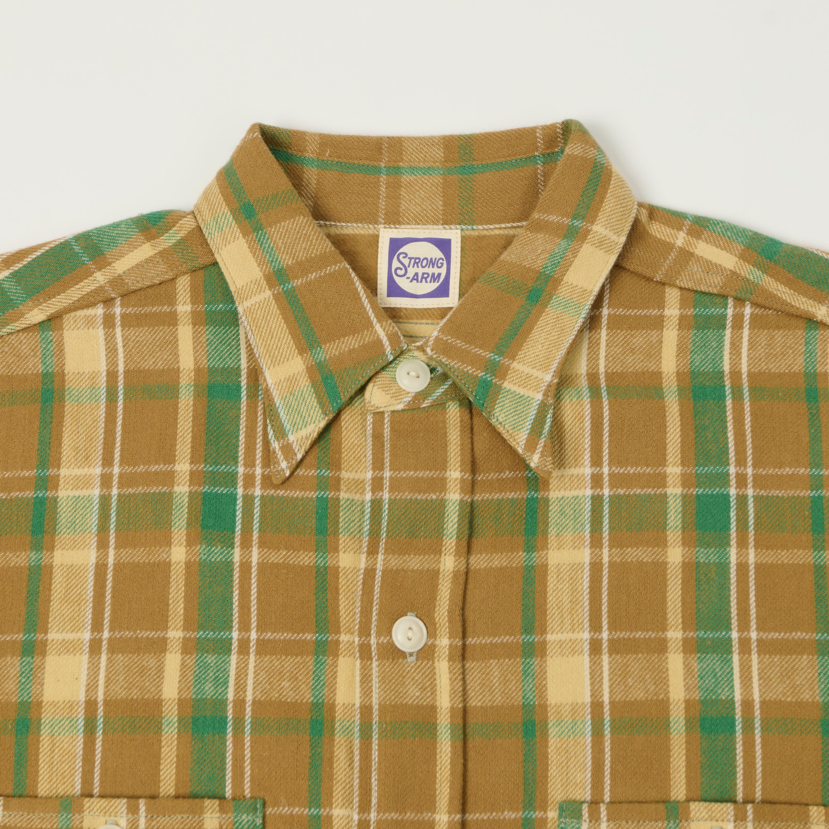 John Gluckow 1940s 'Storm' Flannel Shirt - Brown