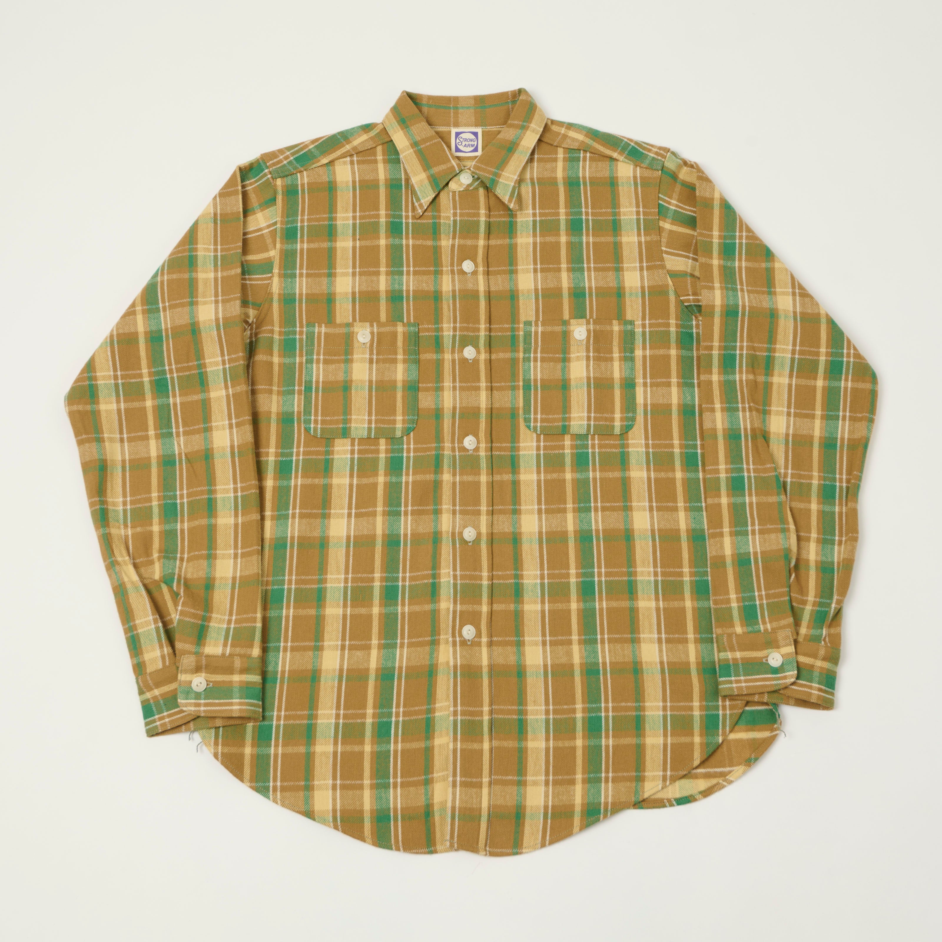 John Gluckow 1940s 'Storm' Flannel Shirt - Brown