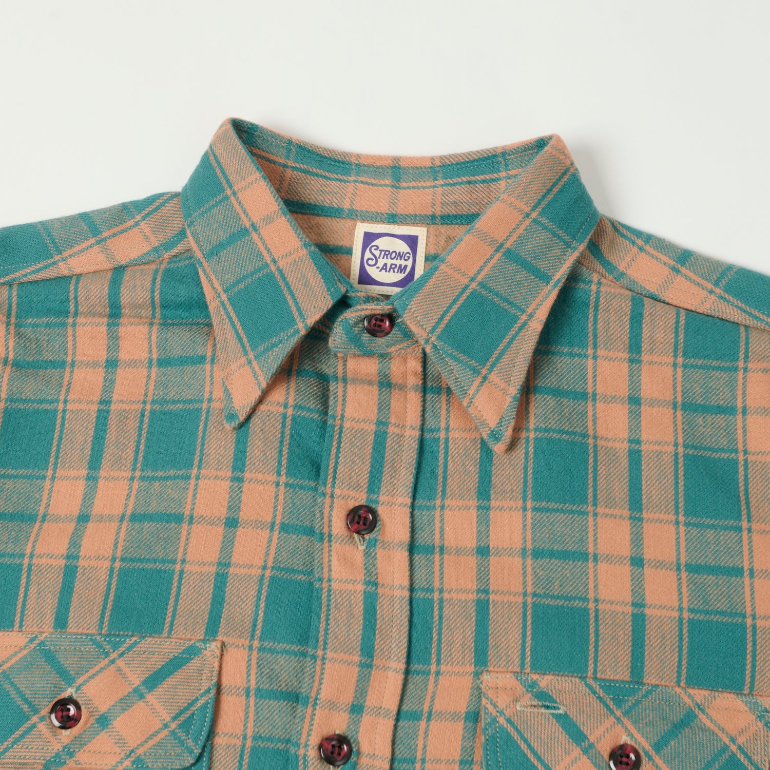 John Gluckow Lot. JG-06 'The Modern' Flannel Shirt - Salmon