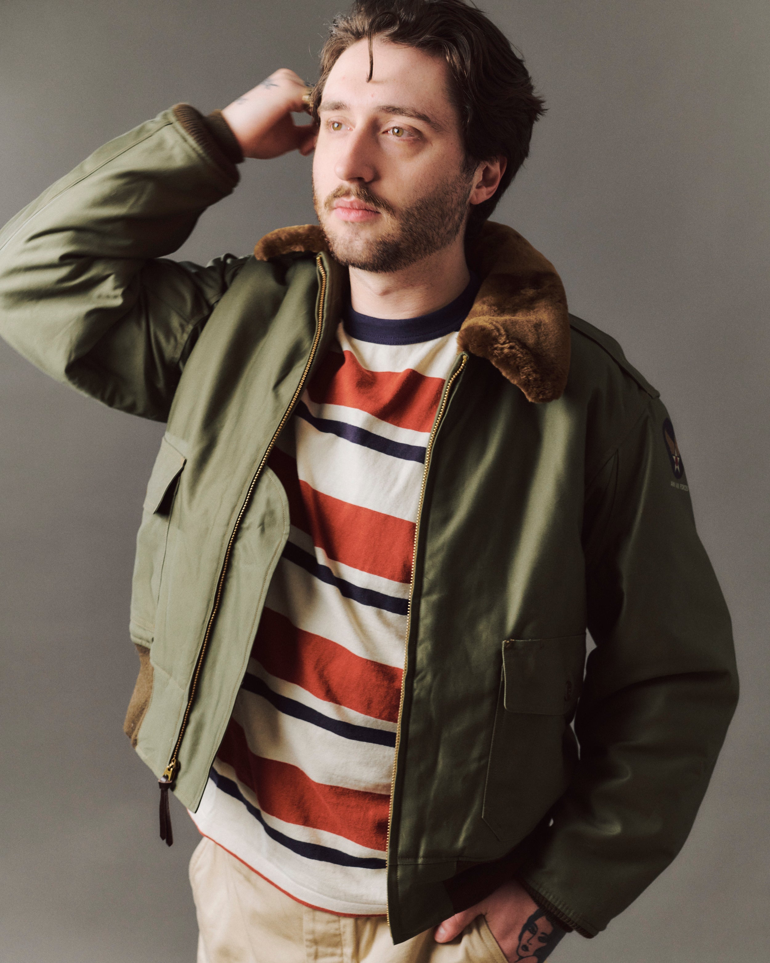 初期生産美品 Buzz Rickson's Flight Jacket B-10 Buzz Rickson's 'Rough Wear Clothing Co' B-10 Flight Jacket - Olive