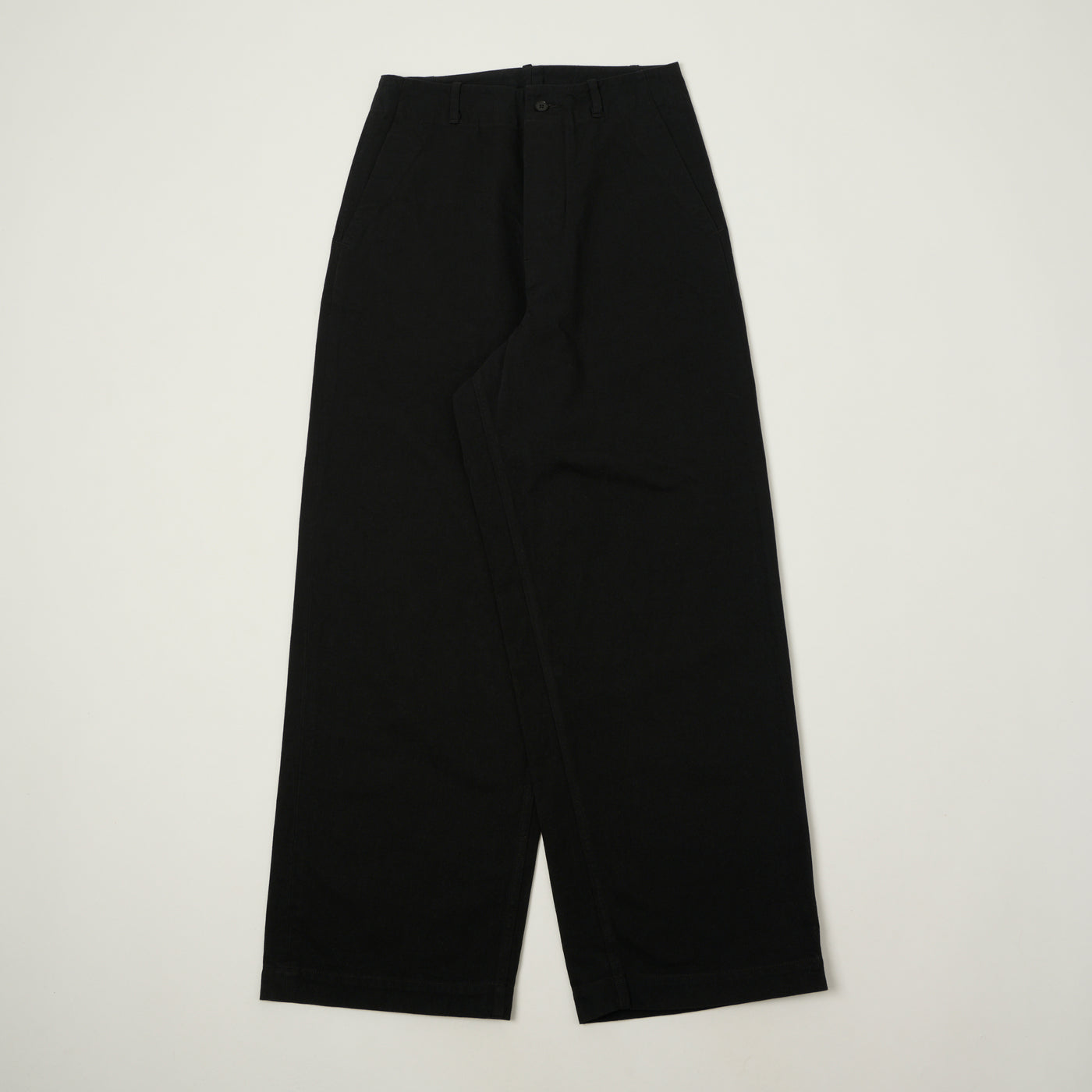 Kaptain Sunshine Cotton Drill Wide Pants - Black